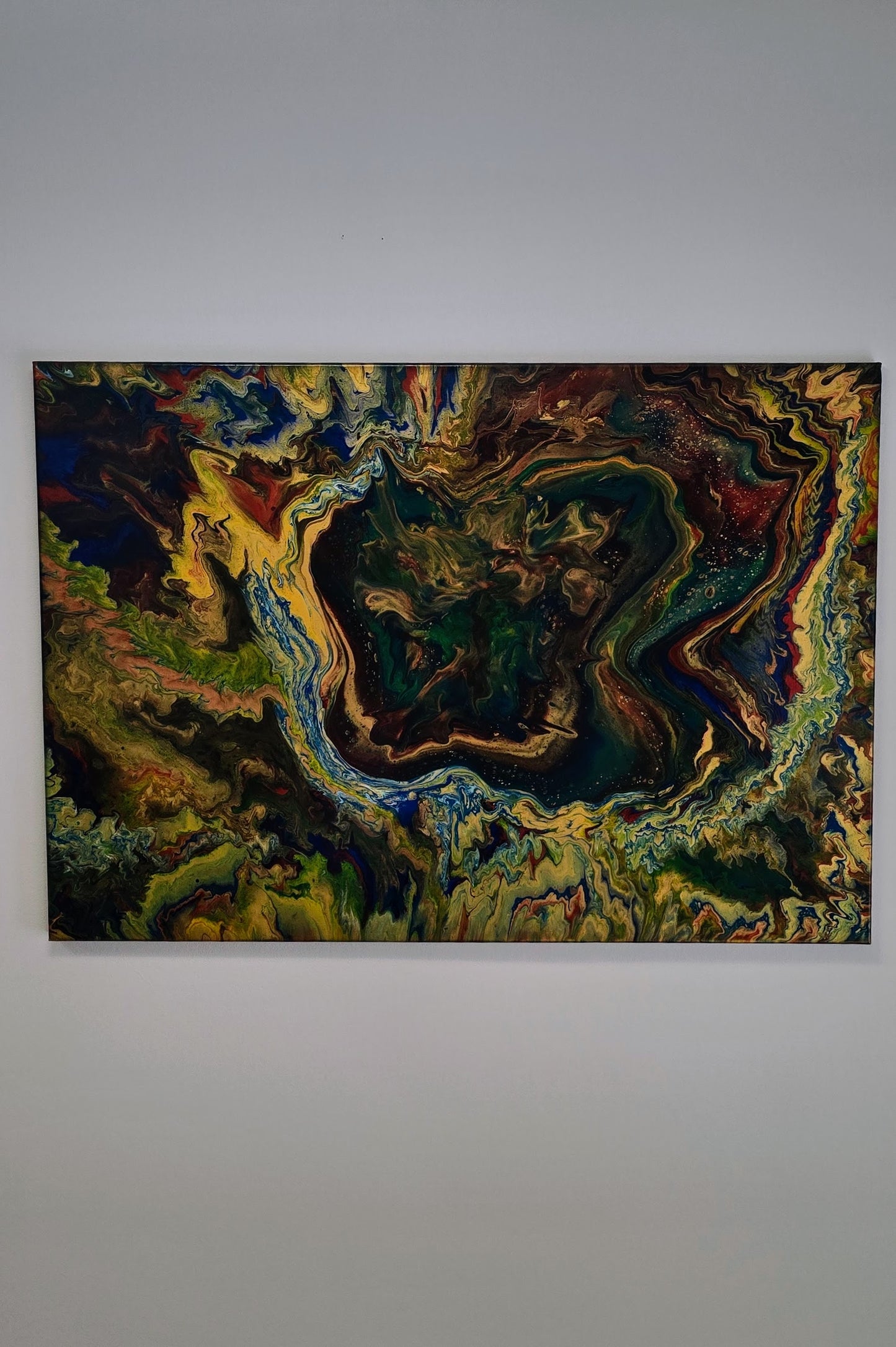 Narodziny Świata – Obraz Abstrakcyjny Pouring Art 70x100 cm