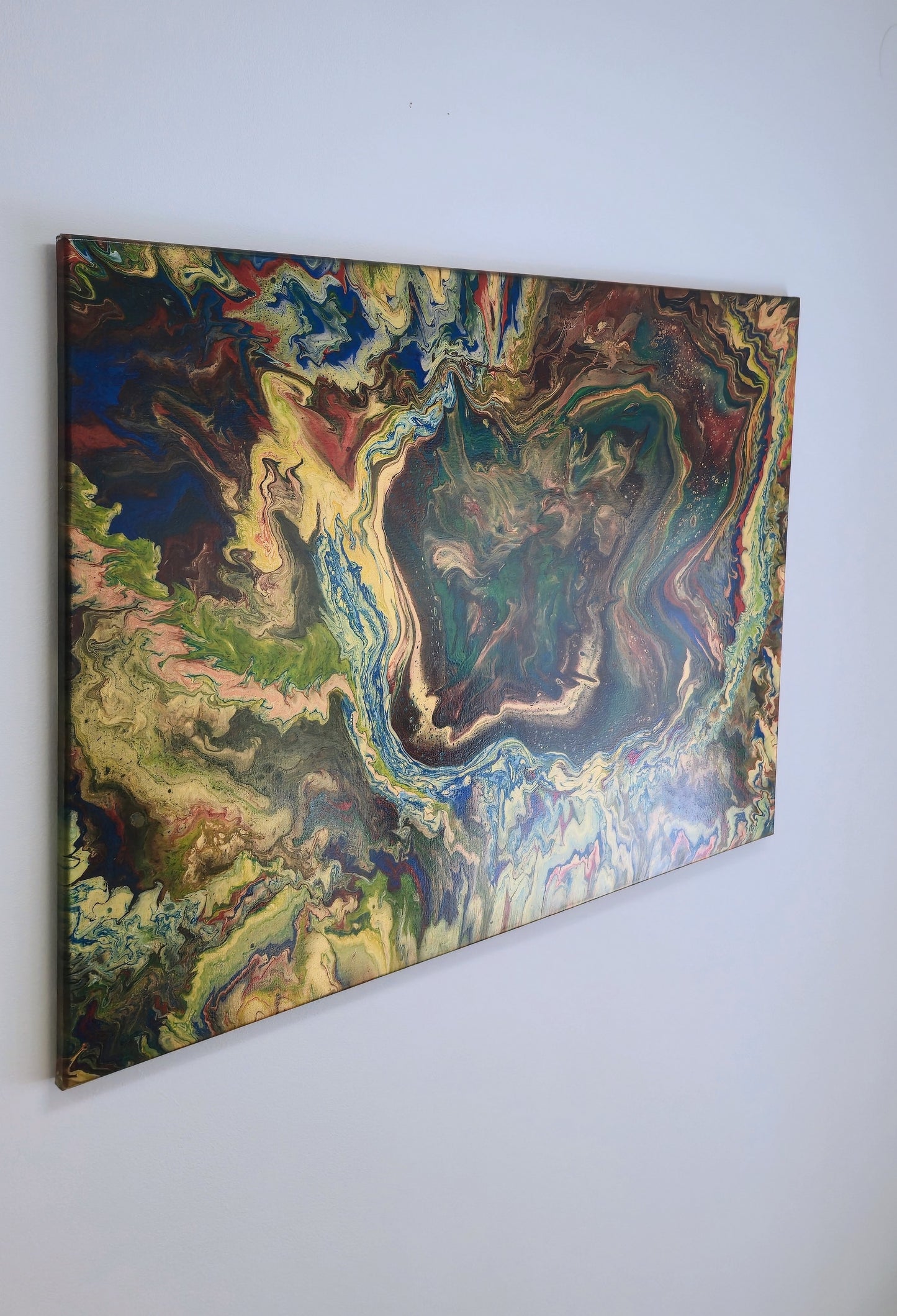 Narodziny Świata – Obraz Abstrakcyjny Pouring Art 70x100 cm