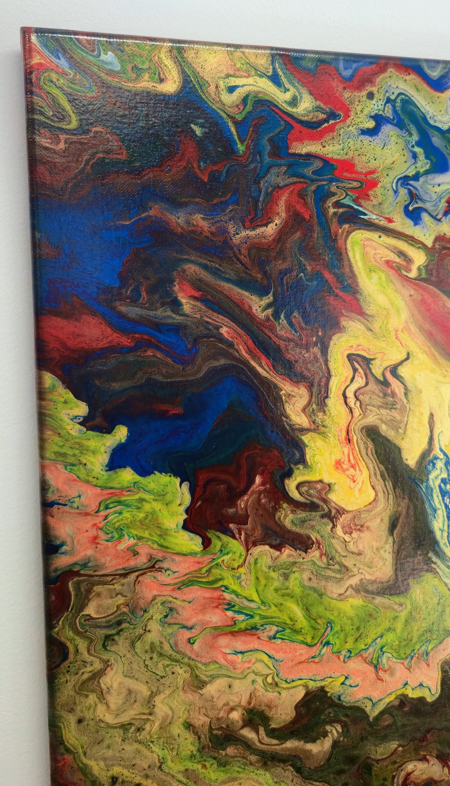Narodziny Świata – Obraz Abstrakcyjny Pouring Art 70x100 cm