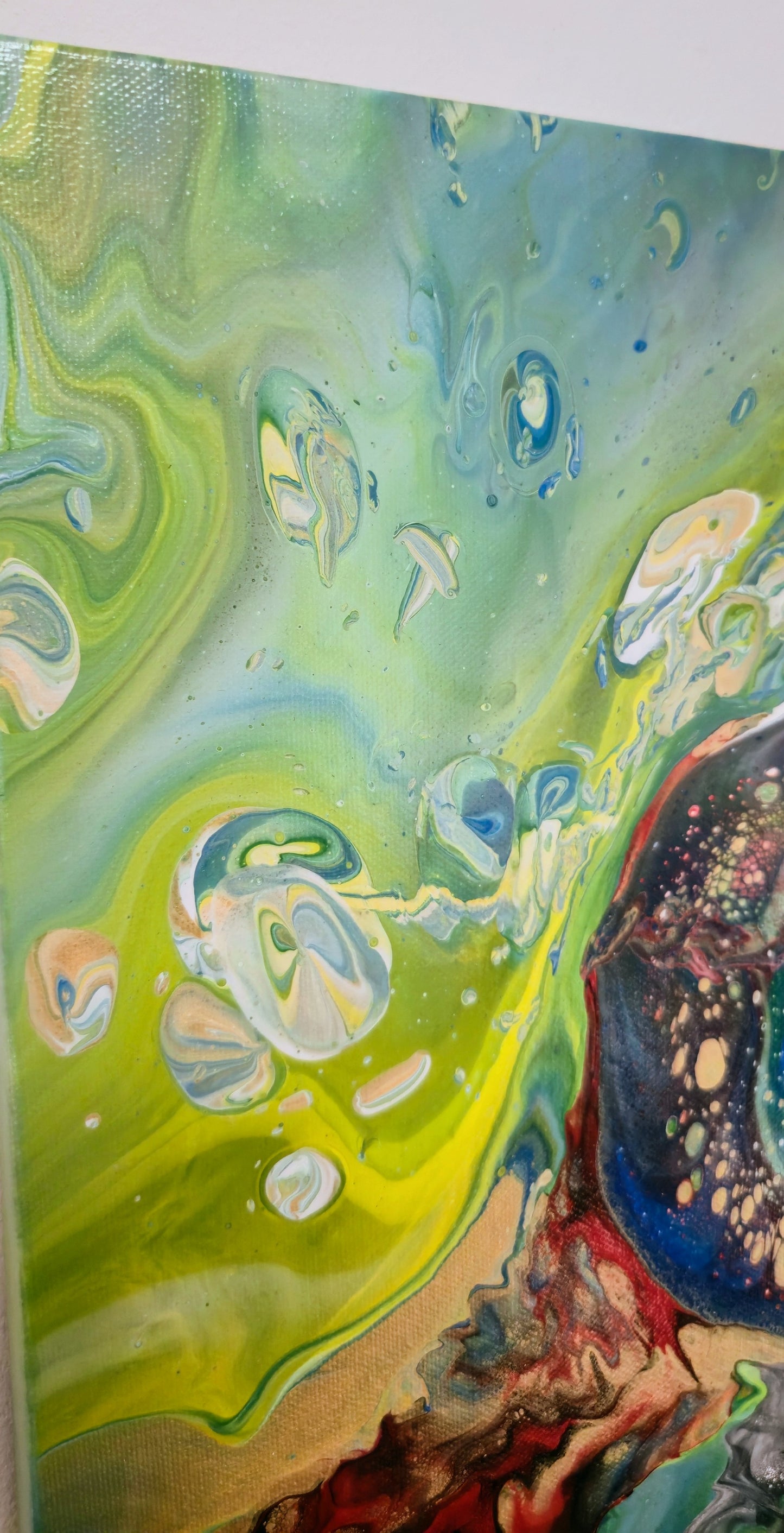 Oko Smoka – Zielone – Obraz Abstrakcyjny Pouring Art 40x50 cm