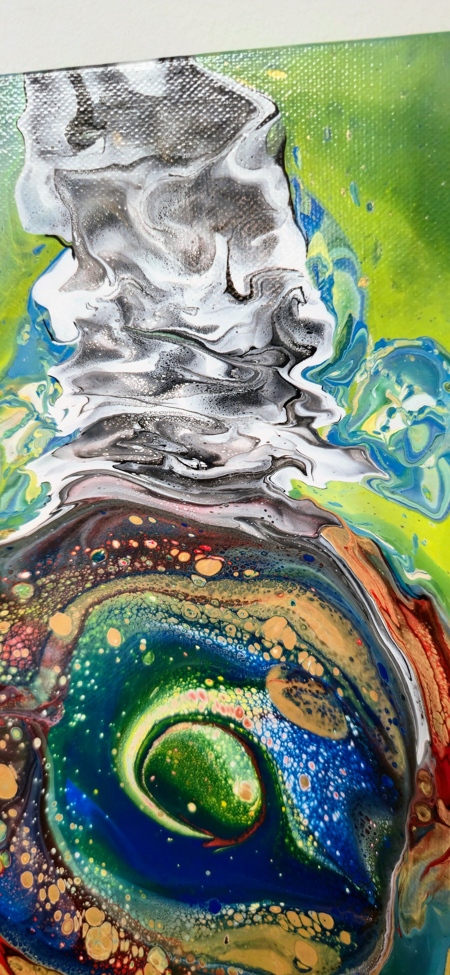 Oko Smoka – Zielone – Obraz Abstrakcyjny Pouring Art 40x50 cm