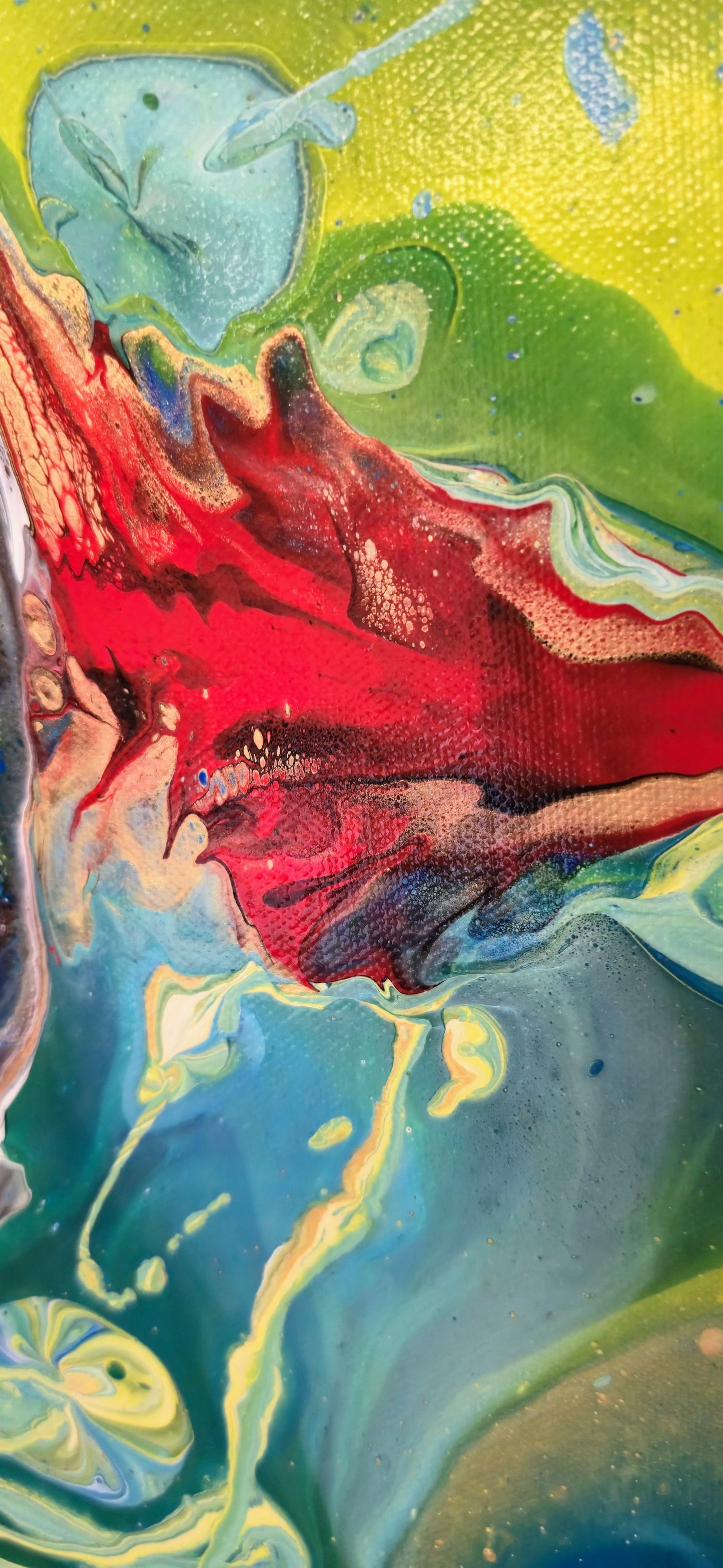 Oko Smoka – Zielone – Obraz Abstrakcyjny Pouring Art 40x50 cm