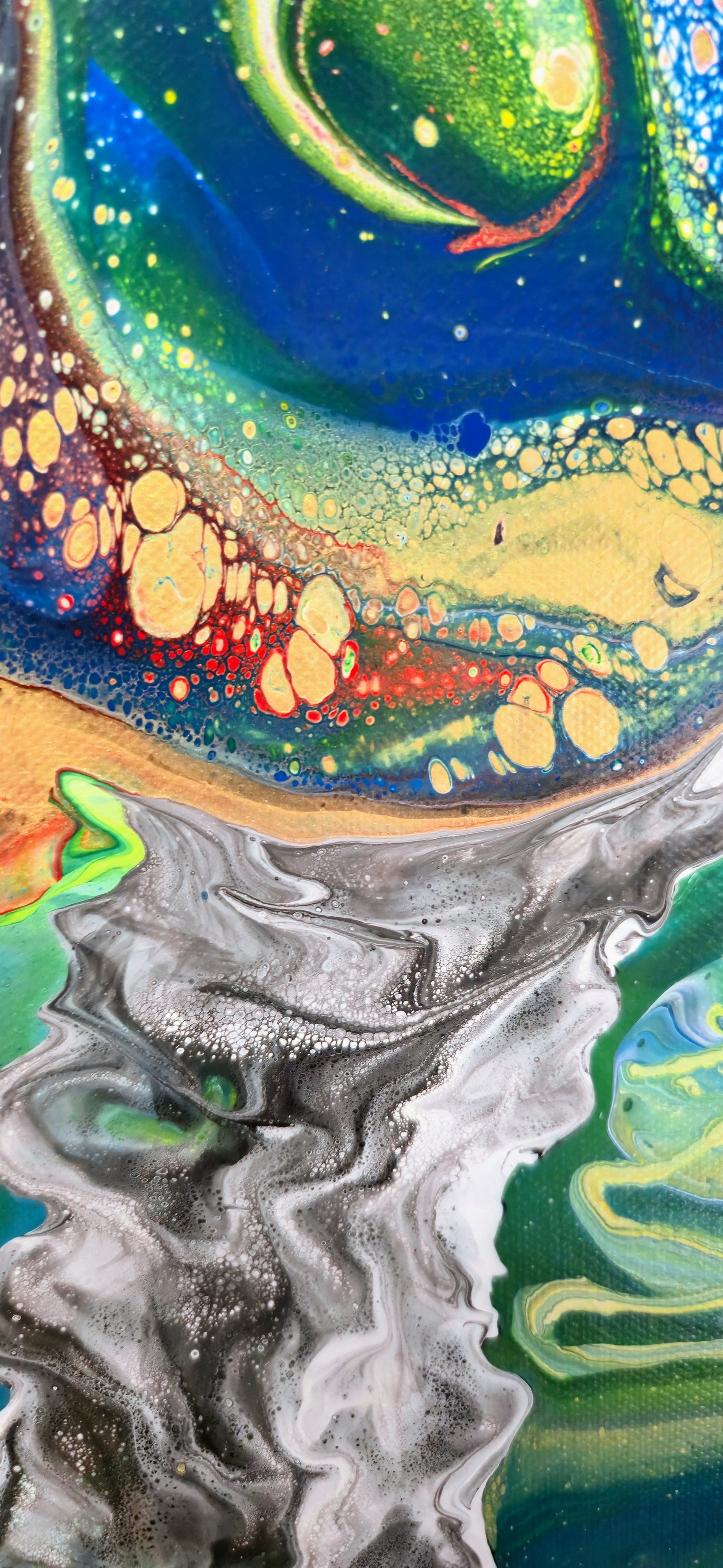 Oko Smoka – Zielone – Obraz Abstrakcyjny Pouring Art 40x50 cm