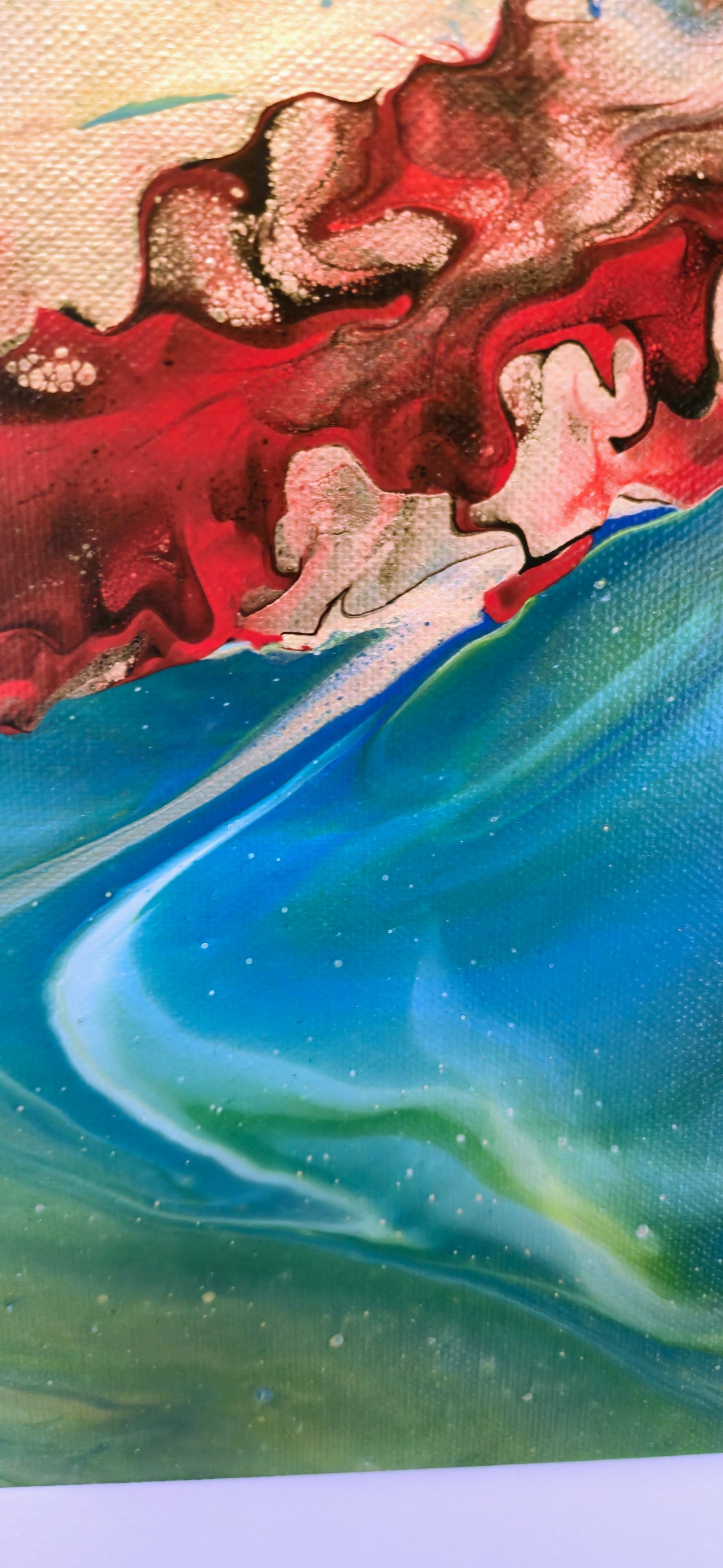 Oko Smoka – Zielone – Obraz Abstrakcyjny Pouring Art 40x50 cm