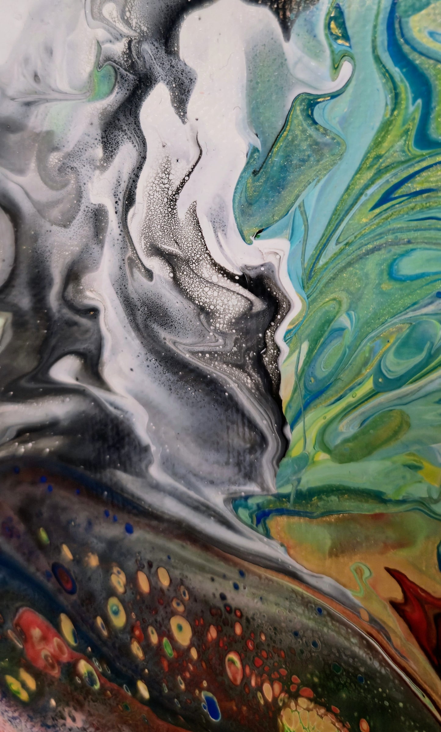 Oko Smoka – Czerwone – Obraz Abstrakcyjny Pouring Art 30x40 cm