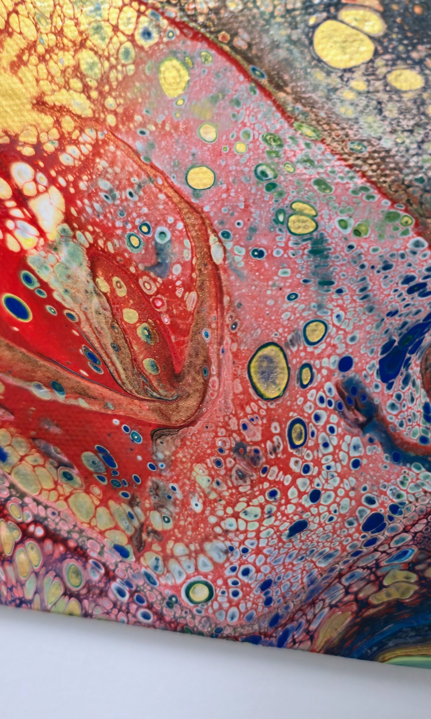 Oko Smoka – Małe – Obraz Abstrakcyjny Pouring Art 20x20 cm