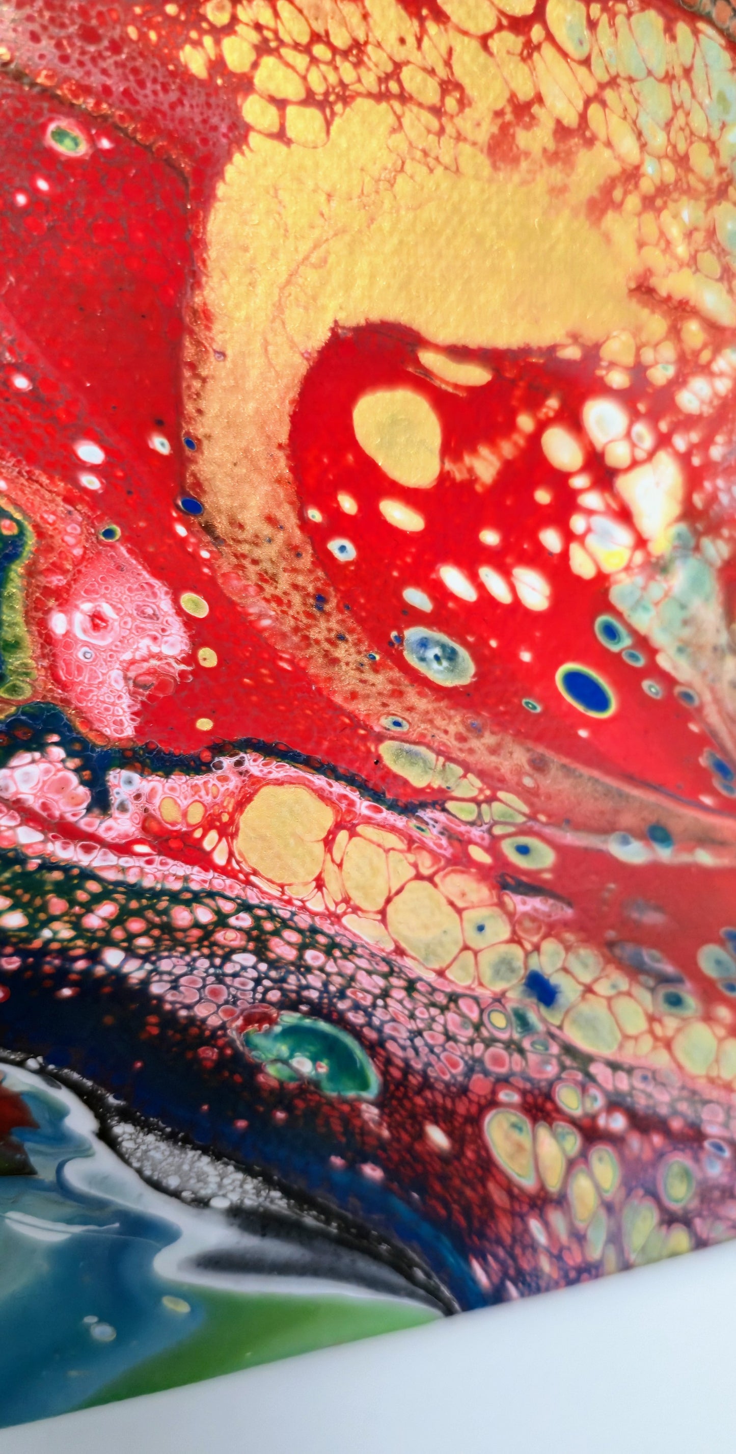 Oko Smoka – Małe – Obraz Abstrakcyjny Pouring Art 20x20 cm