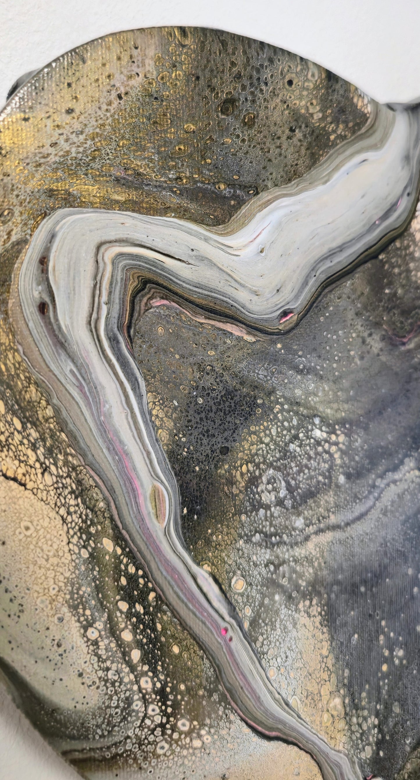 Serce Meteorytu – Obraz Serce Pouring Art 30 cm