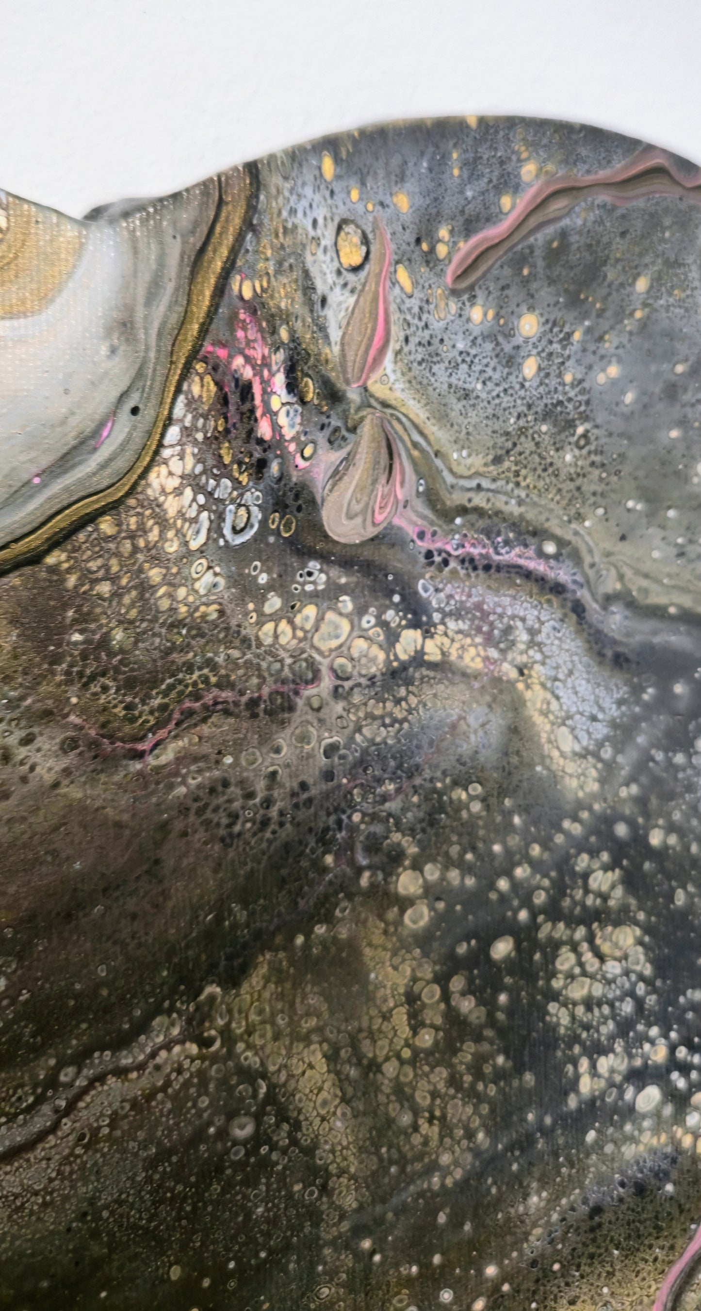 Serce Meteorytu – Obraz Serce Pouring Art 30 cm