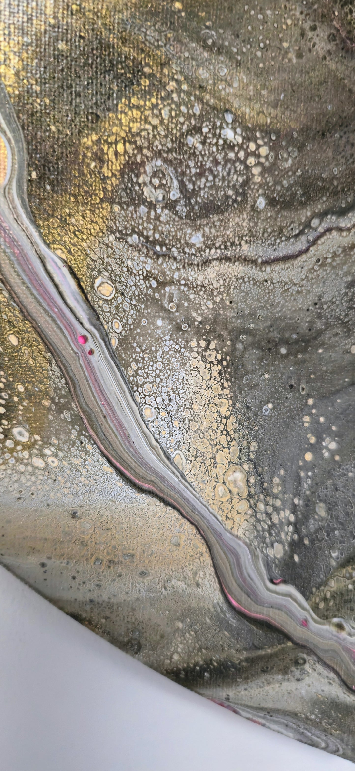 Serce Meteorytu – Obraz Serce Pouring Art 30 cm