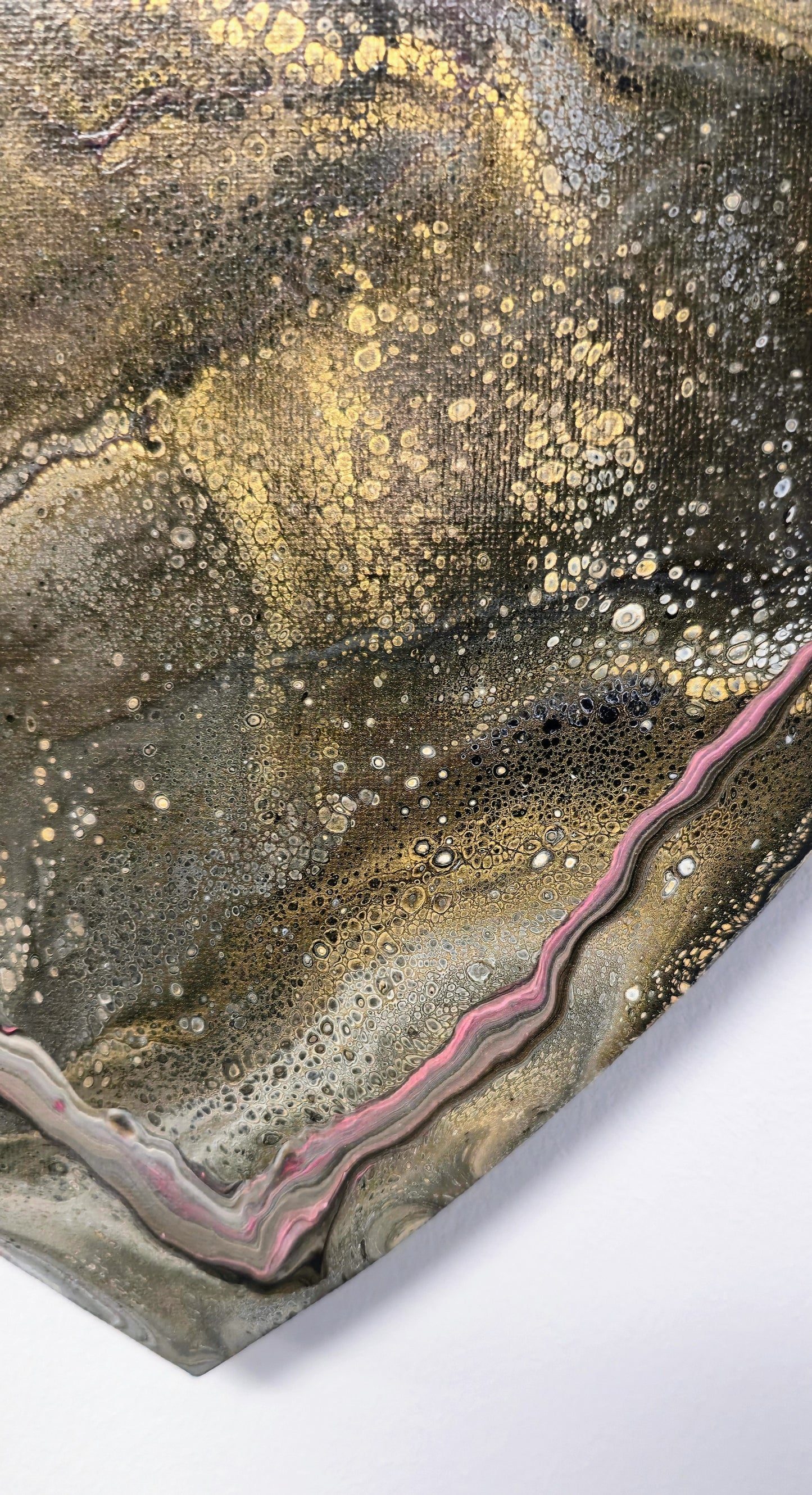 Serce Meteorytu – Obraz Serce Pouring Art 30 cm