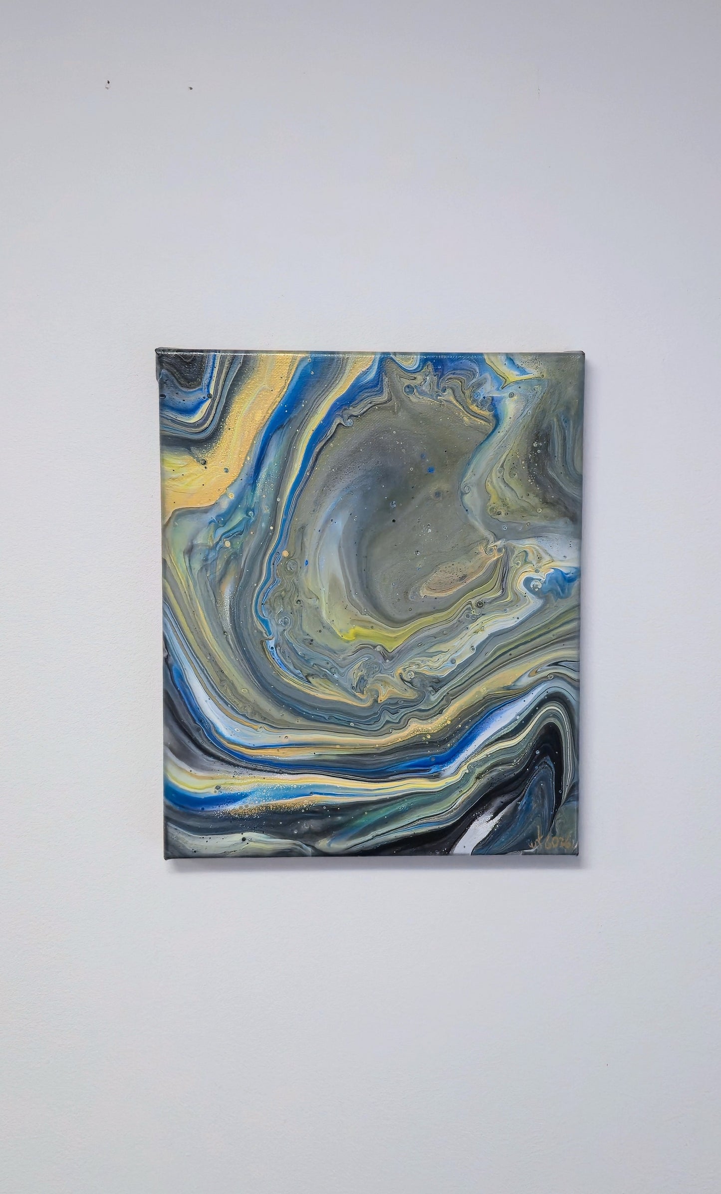 Burzowa Geologia – Obraz Abstrakcyjny Pouring Art 25x30 cm