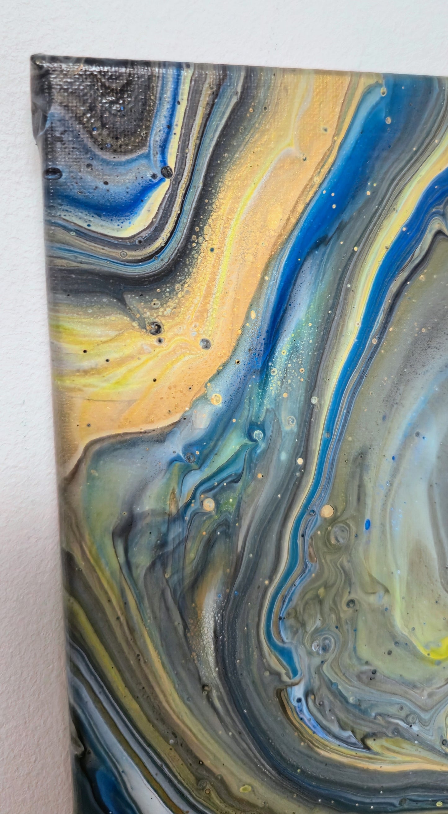 Burzowa Geologia – Obraz Abstrakcyjny Pouring Art 25x30 cm