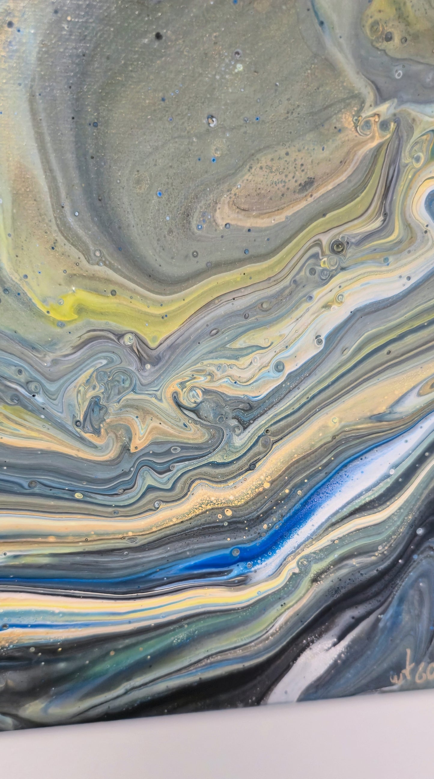 Burzowa Geologia – Obraz Abstrakcyjny Pouring Art 25x30 cm