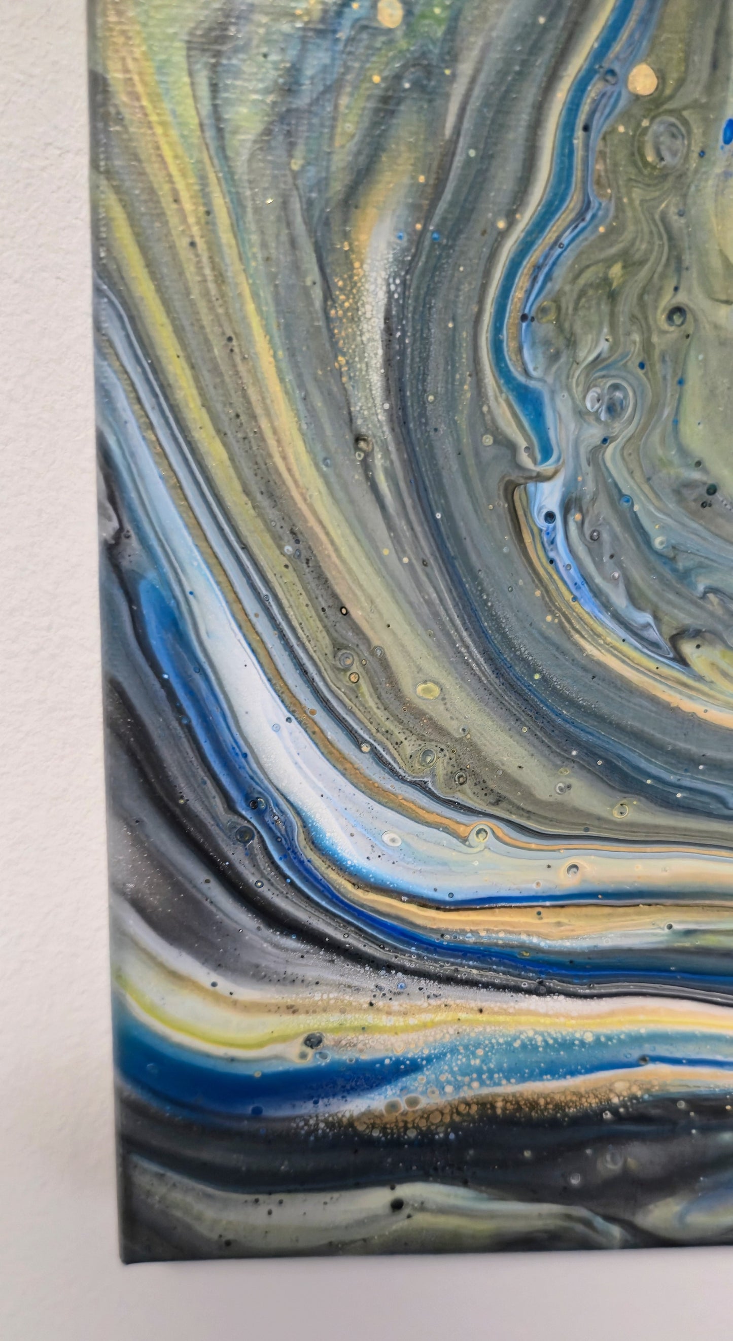 Burzowa Geologia – Obraz Abstrakcyjny Pouring Art 25x30 cm