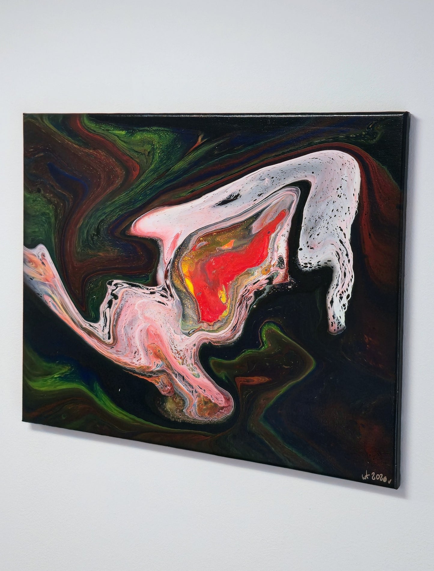 Duch Supernowej – Obraz Abstrakcyjny Pouring Art 40x50 cm