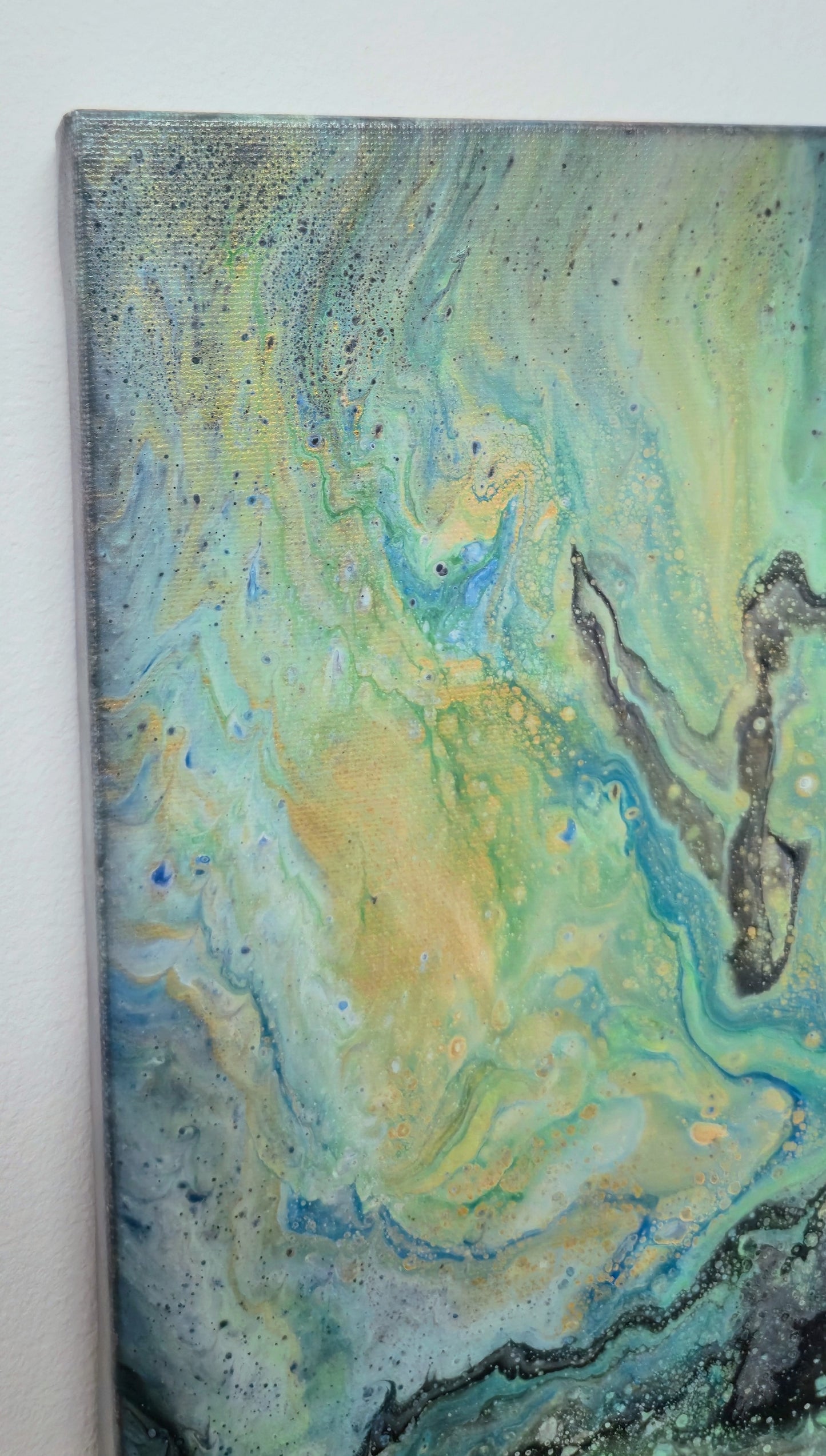 Karaibska Głębina – Obraz Abstrakcyjny Pouring Art 30x40 cm