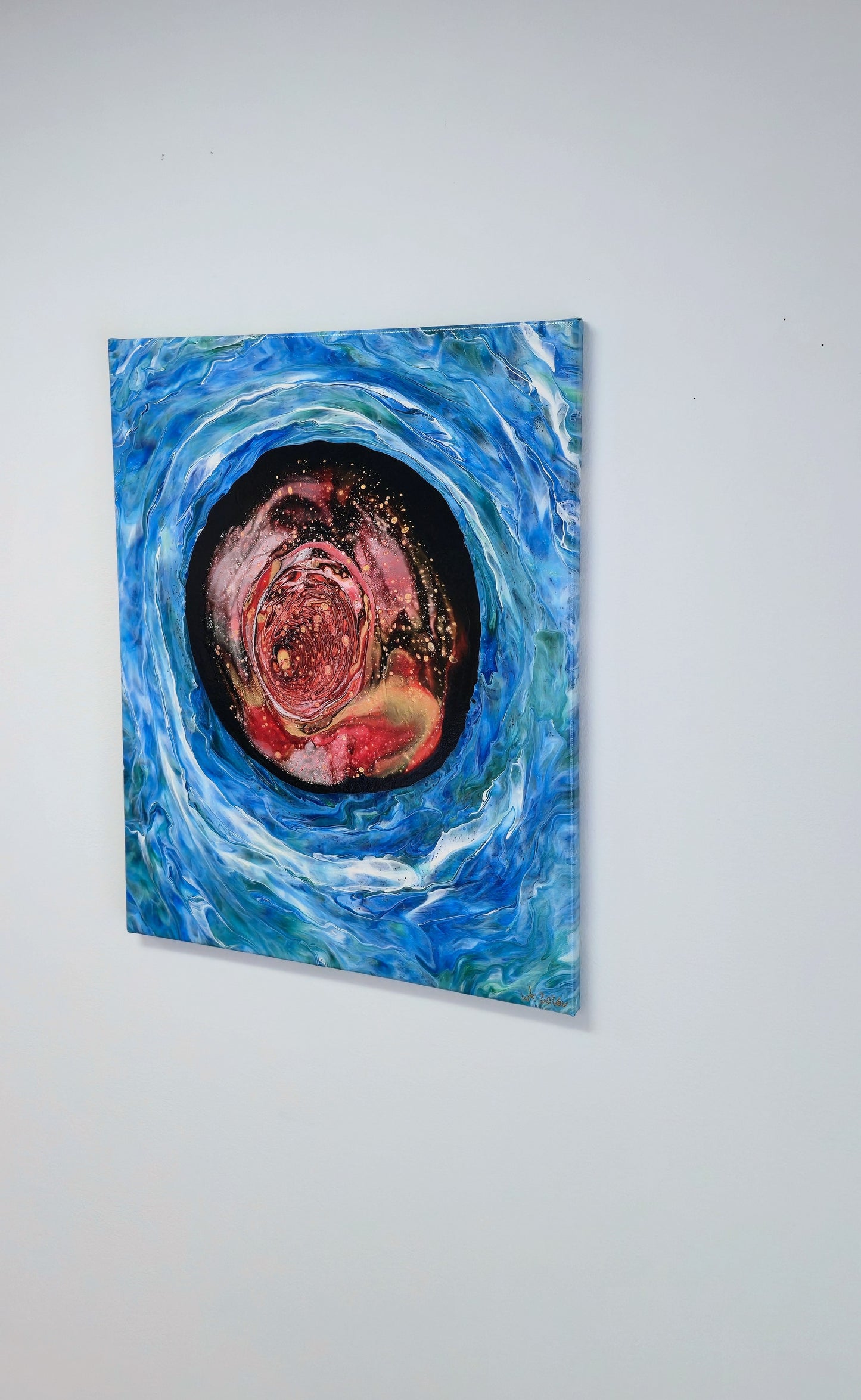 Portal Oceanu – Obraz Abstrakcyjny Pouring Art 40x50 cm