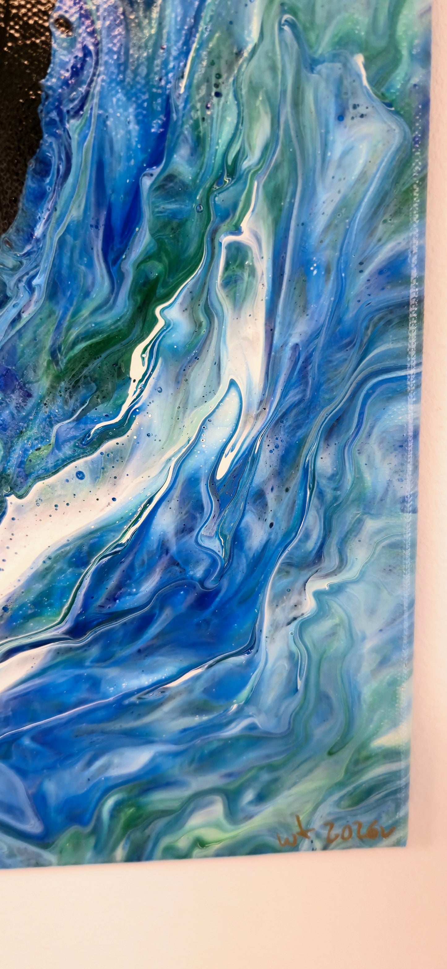 Portal Oceanu – Obraz Abstrakcyjny Pouring Art 40x50 cm