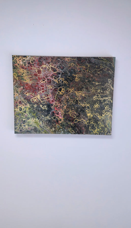 Sieć Życia – Obraz Abstrakcyjny Pouring Art 40x50 cm