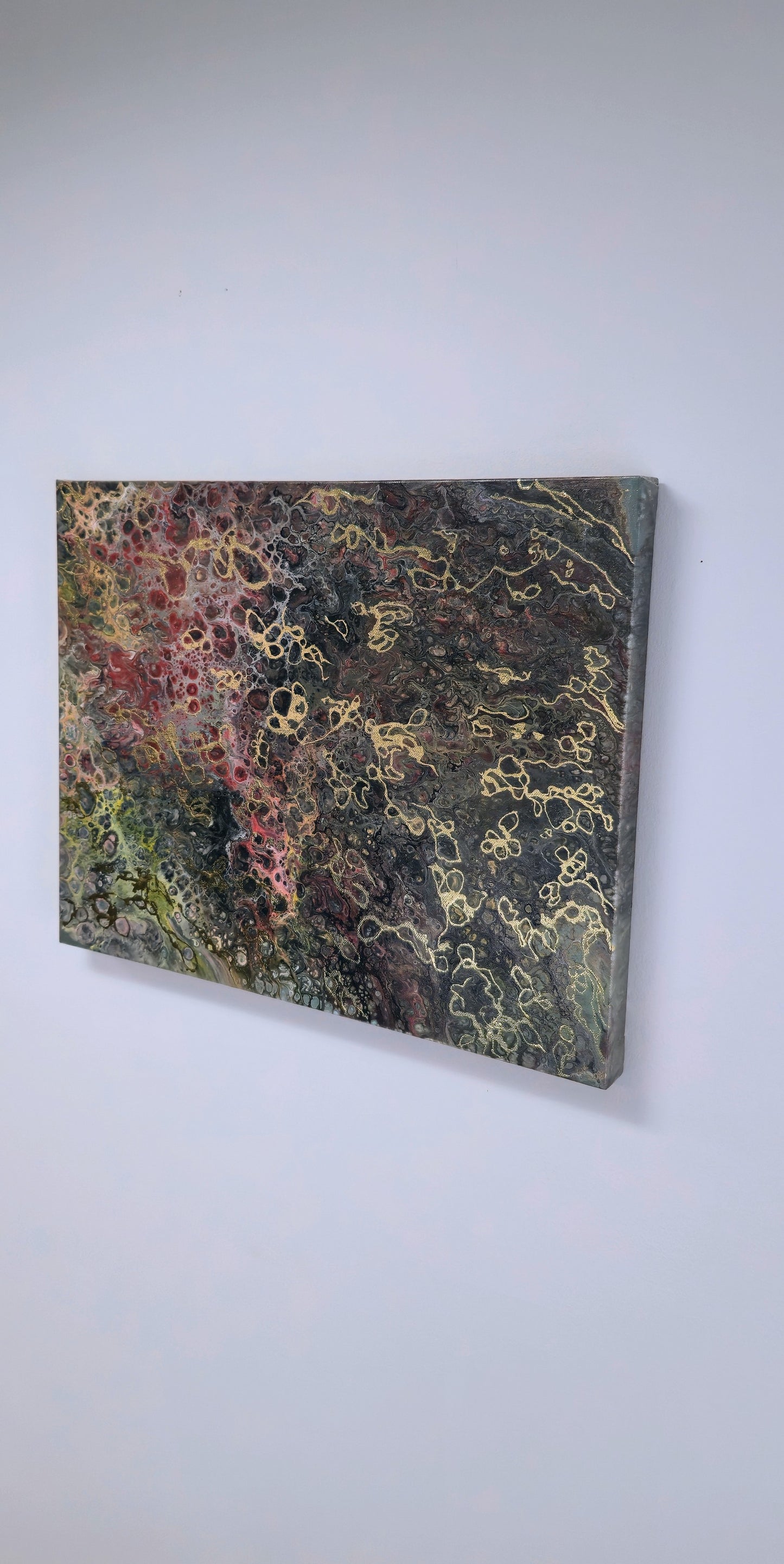 Sieć Życia – Obraz Abstrakcyjny Pouring Art 40x50 cm