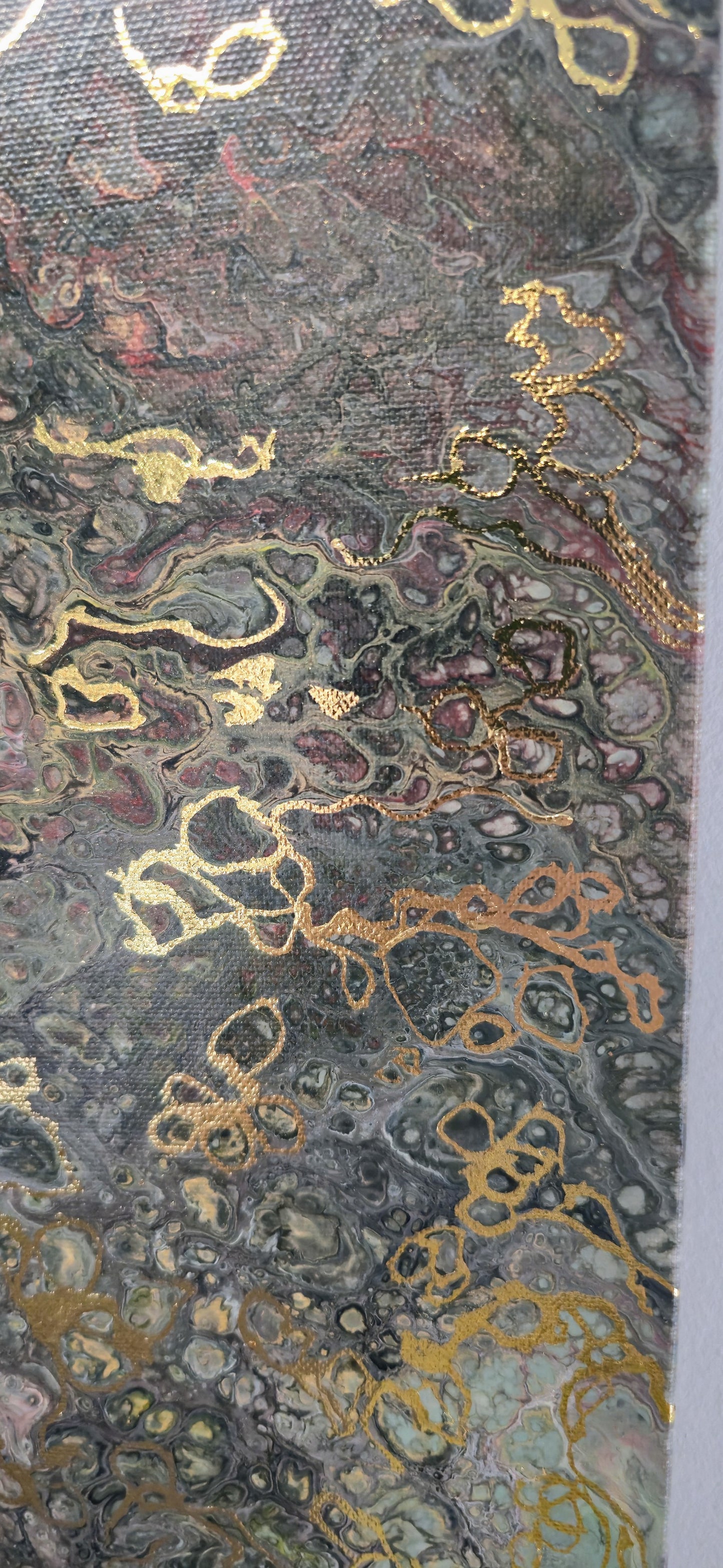 Sieć Życia – Obraz Abstrakcyjny Pouring Art 40x50 cm