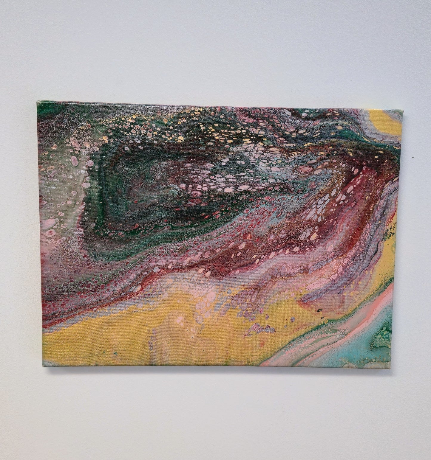 Przekrój Planety – Obraz Abstrakcyjny Pouring Art 30x40 cm