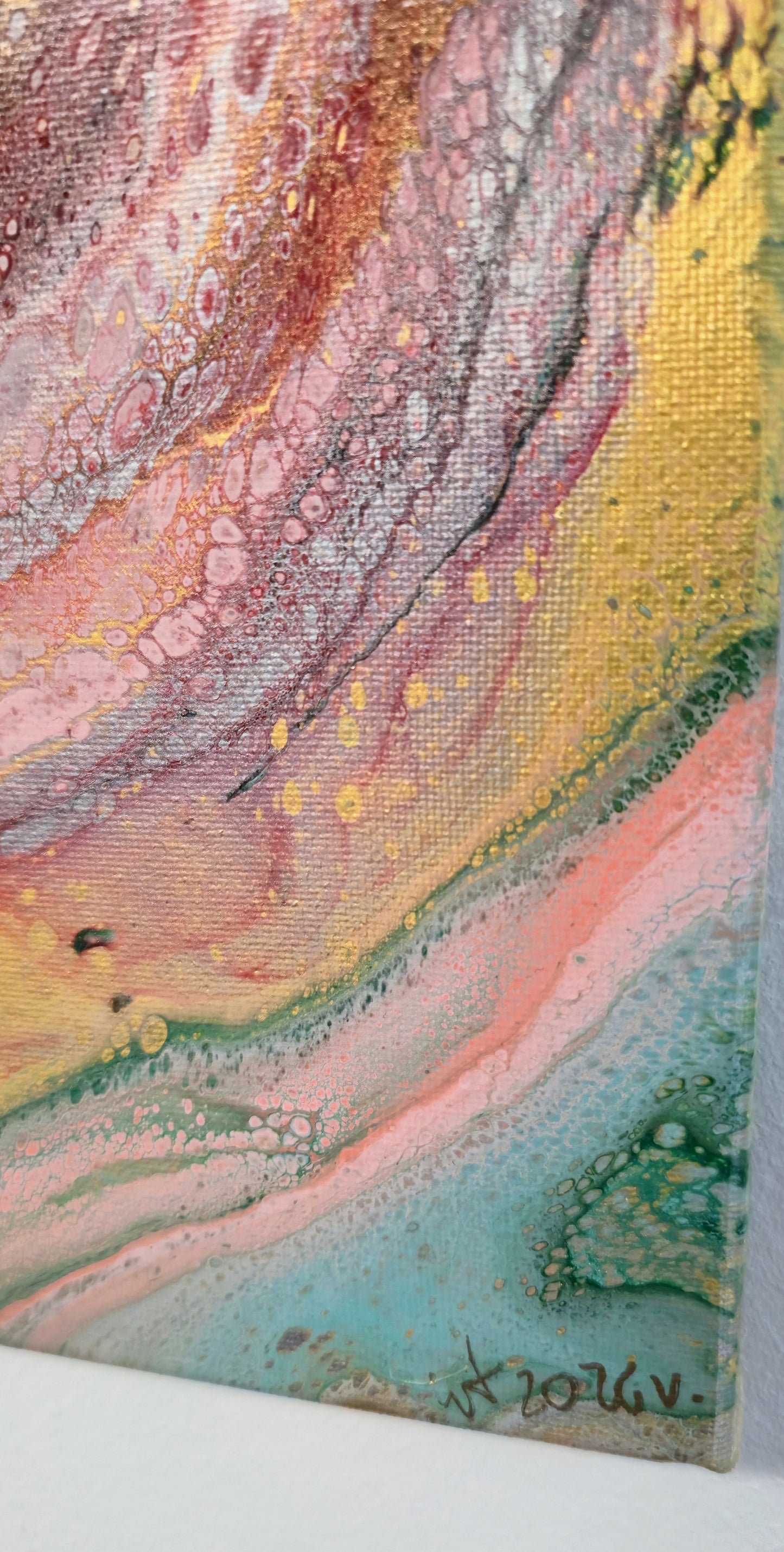 Przekrój Planety – Obraz Abstrakcyjny Pouring Art 30x40 cm