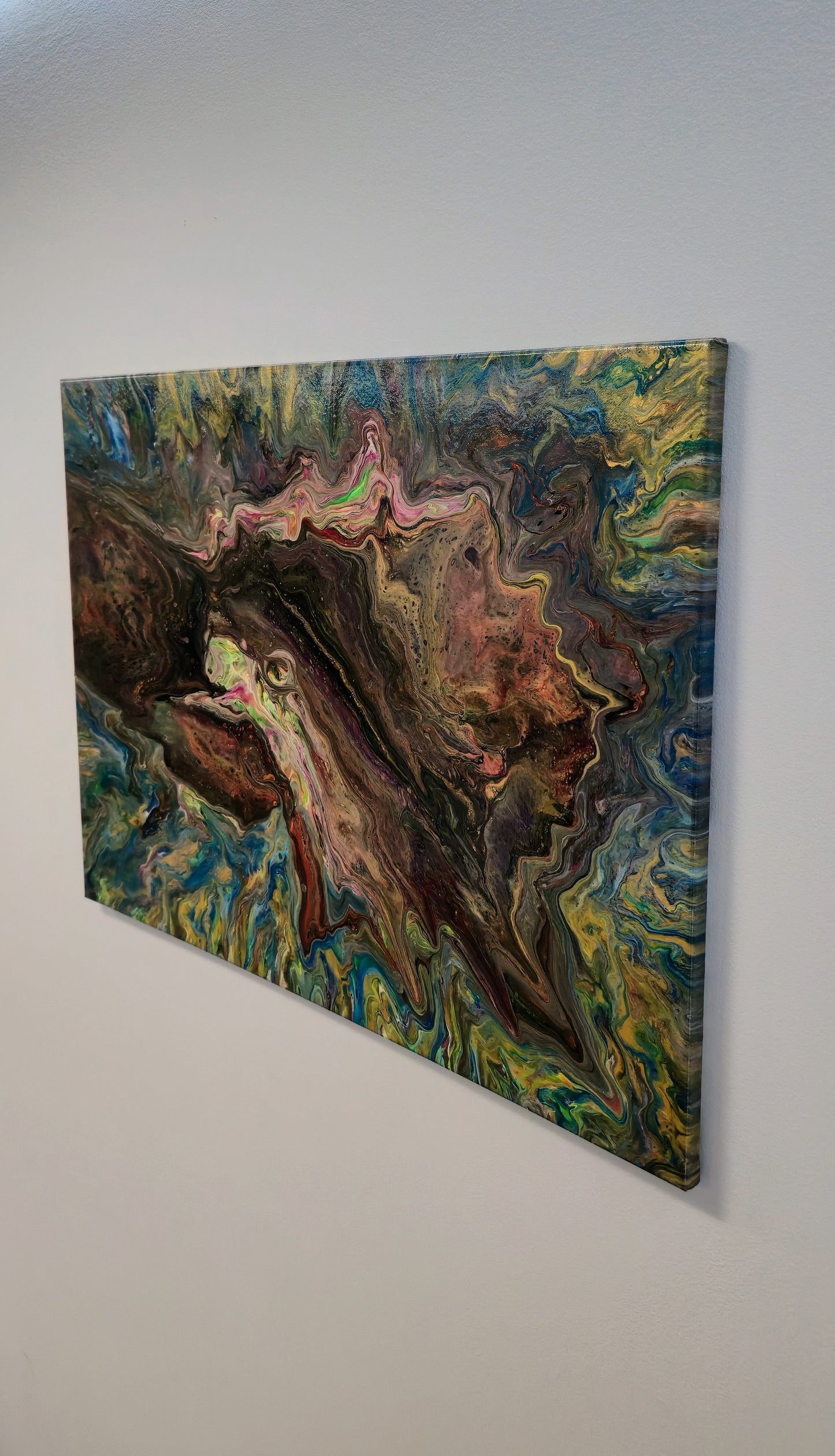 Kosmiczna Mątwa – Obraz Abstrakcyjny Pouring Art 55x75 cm