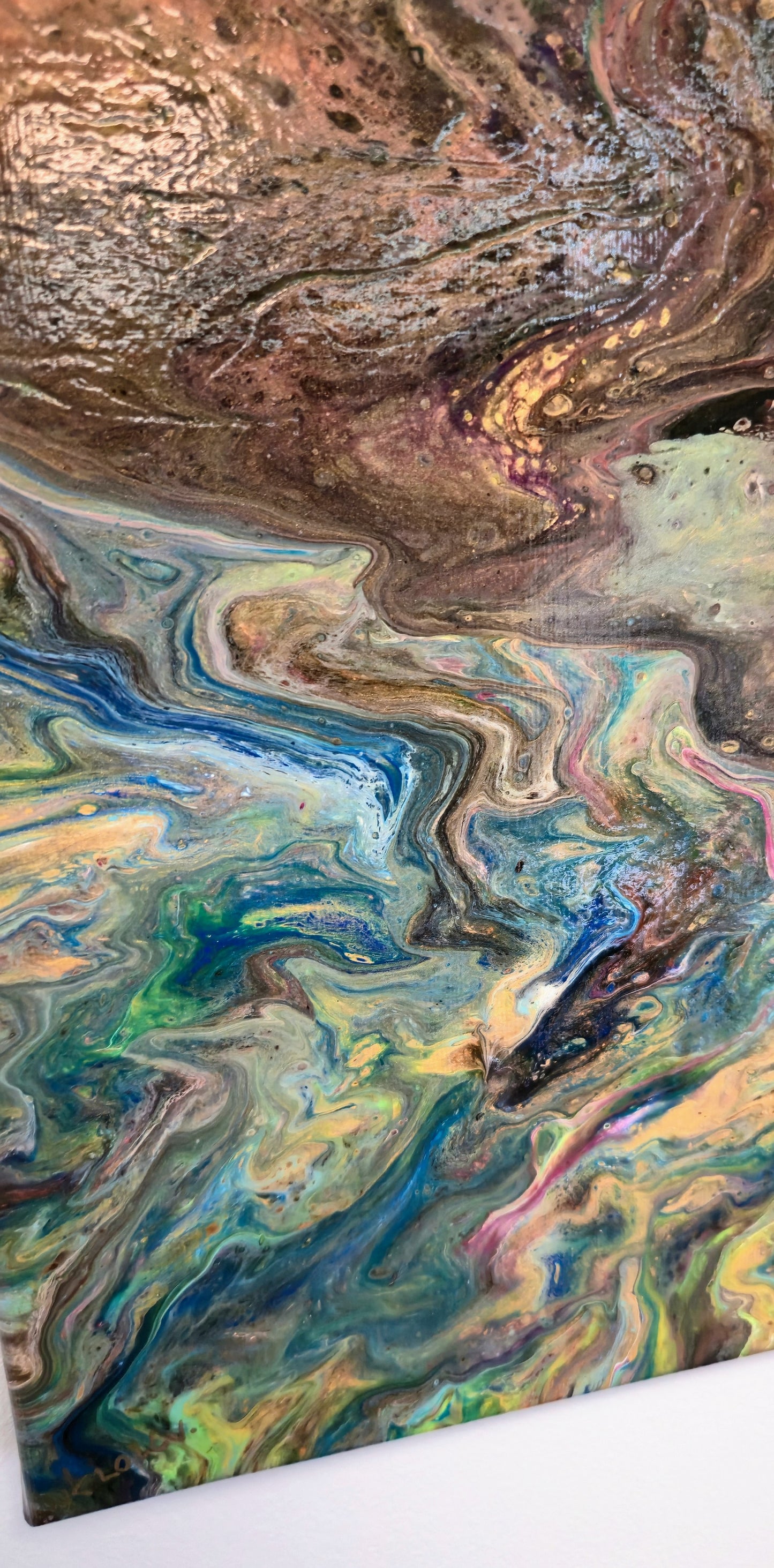 Kosmiczna Mątwa – Obraz Abstrakcyjny Pouring Art 55x75 cm