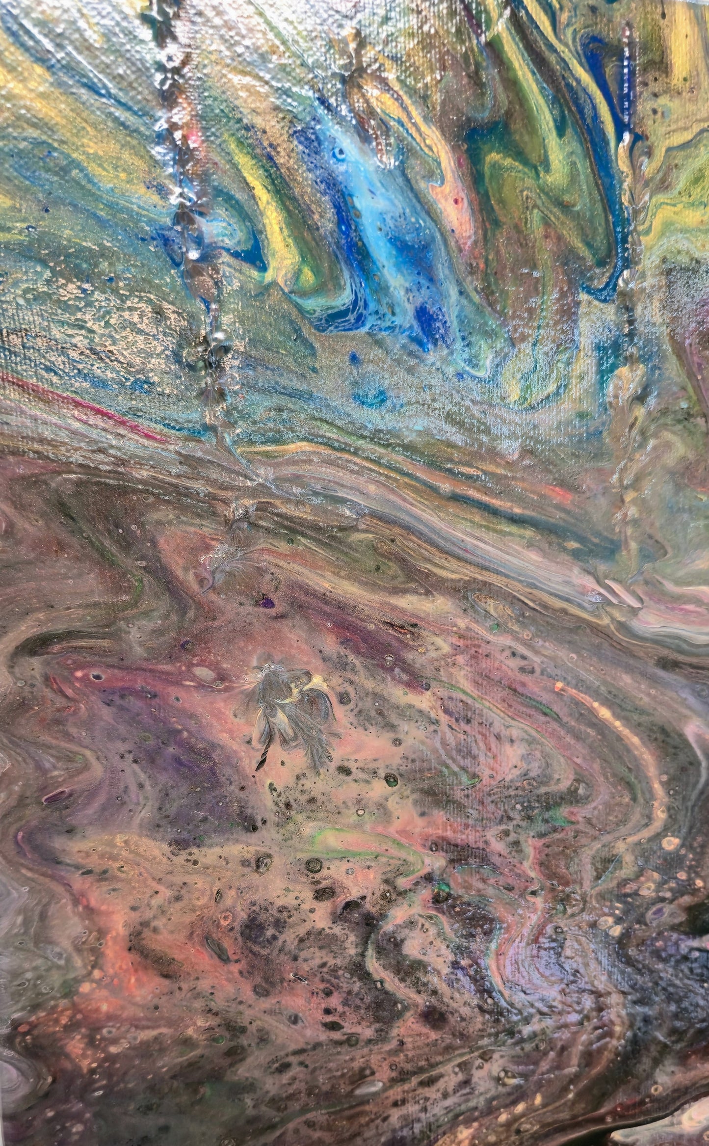 Kosmiczna Mątwa – Obraz Abstrakcyjny Pouring Art 55x75 cm