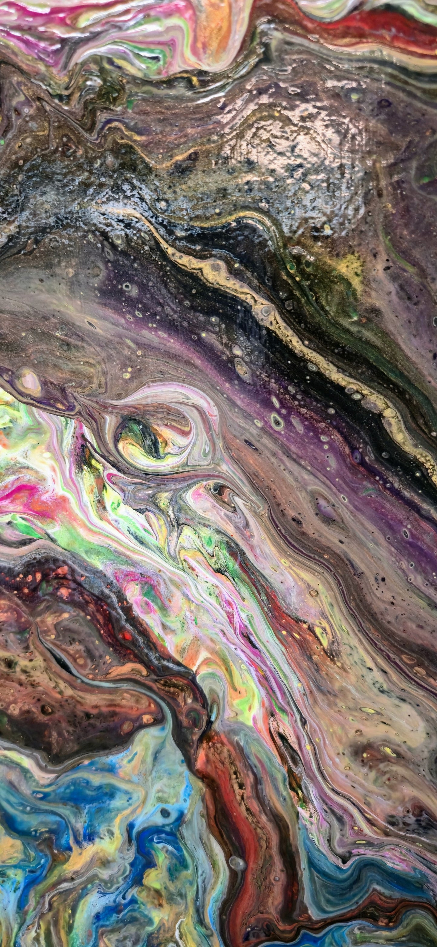 Kosmiczna Mątwa – Obraz Abstrakcyjny Pouring Art 55x75 cm