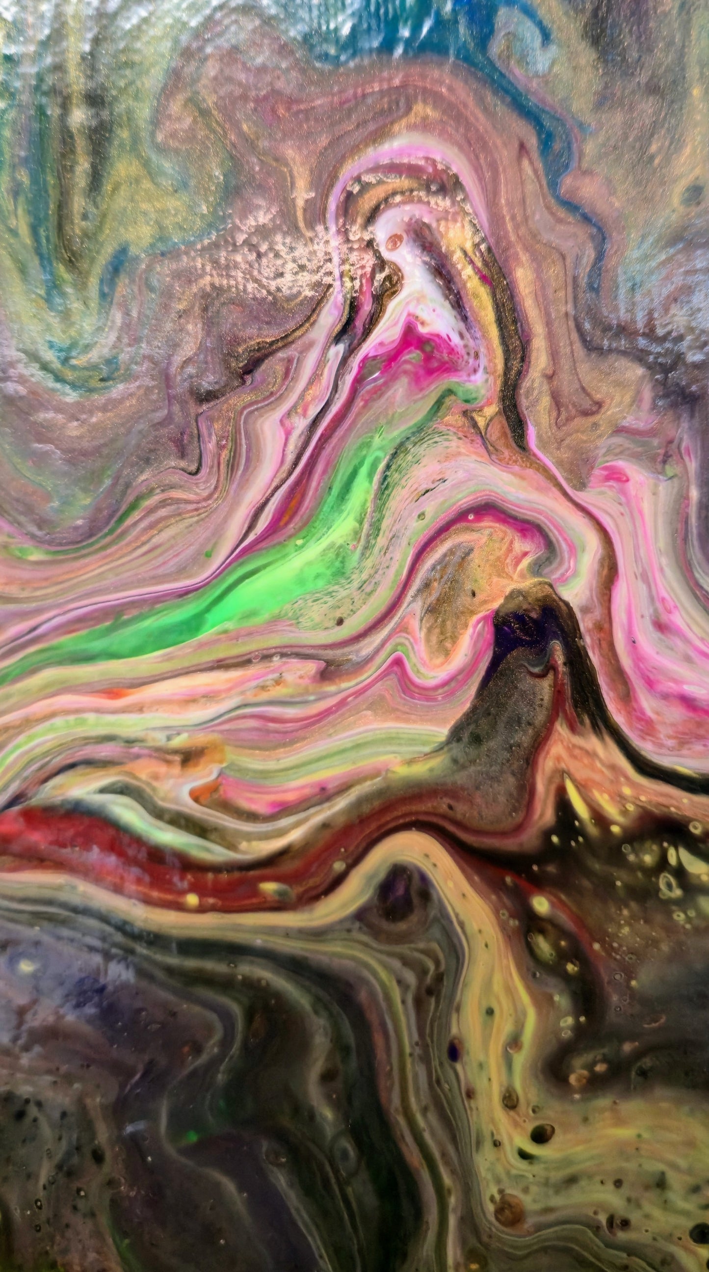 Kosmiczna Mątwa – Obraz Abstrakcyjny Pouring Art 55x75 cm