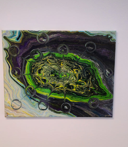 Oko Natury – Obraz Abstrakcyjny Pouring Art 3D (40x50 cm)