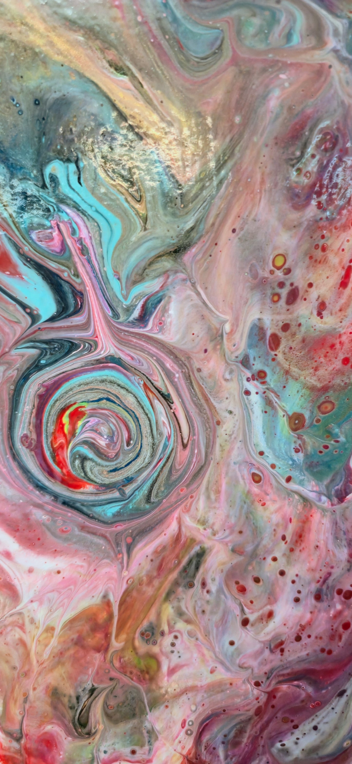 Czysty Umysł w Czerwieni – Obraz Abstrakcyjny Pouring Art (40x50 cm)