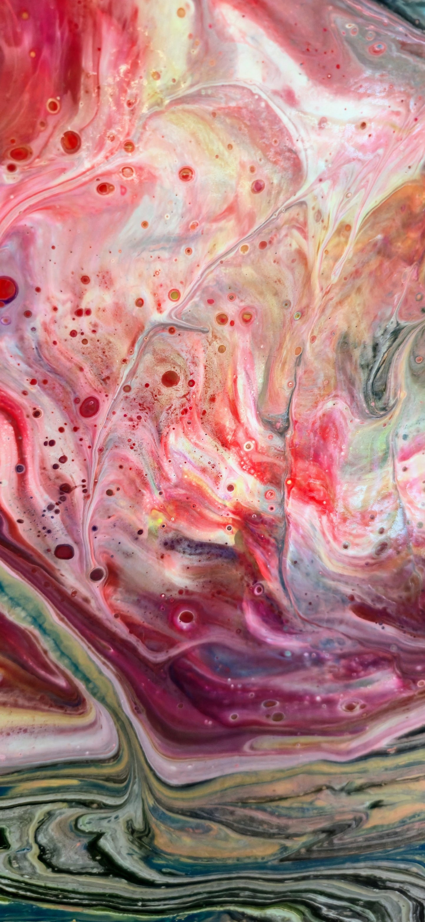 Czysty Umysł w Czerwieni – Obraz Abstrakcyjny Pouring Art (40x50 cm)
