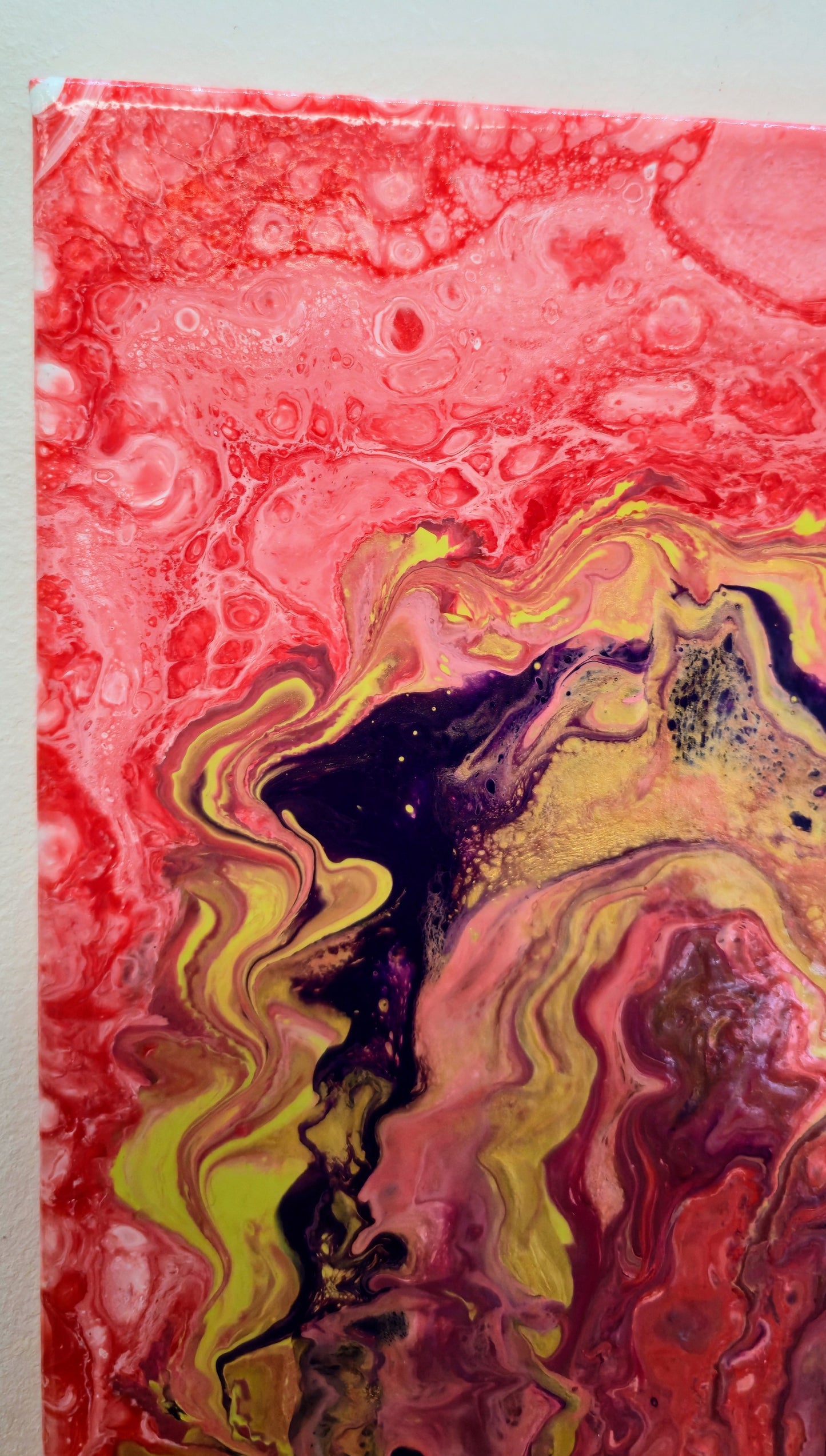 Serce Współczucia – Obraz Abstrakcyjny Pouring Art (40x50 cm)