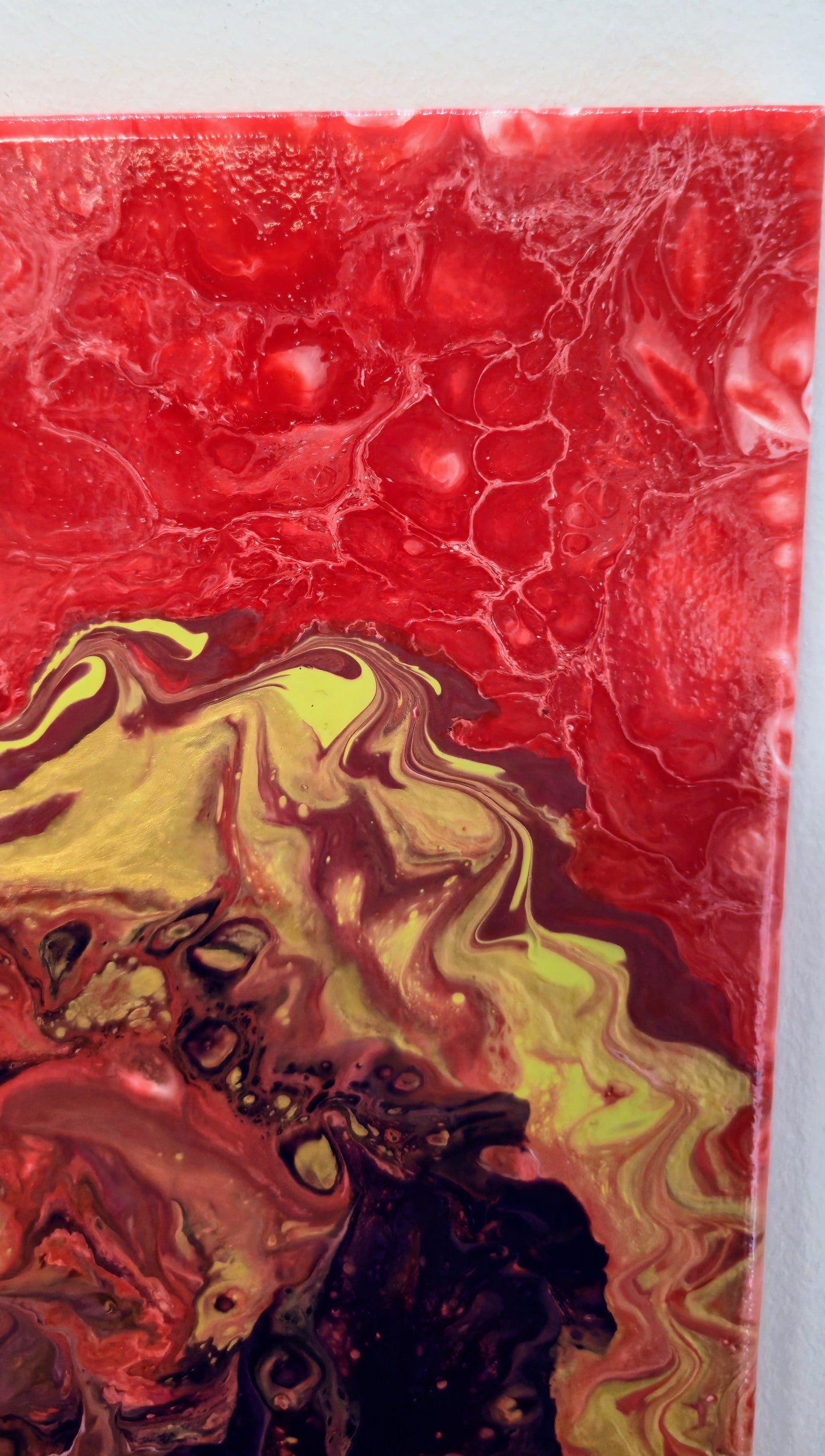 Serce Współczucia – Obraz Abstrakcyjny Pouring Art (40x50 cm)