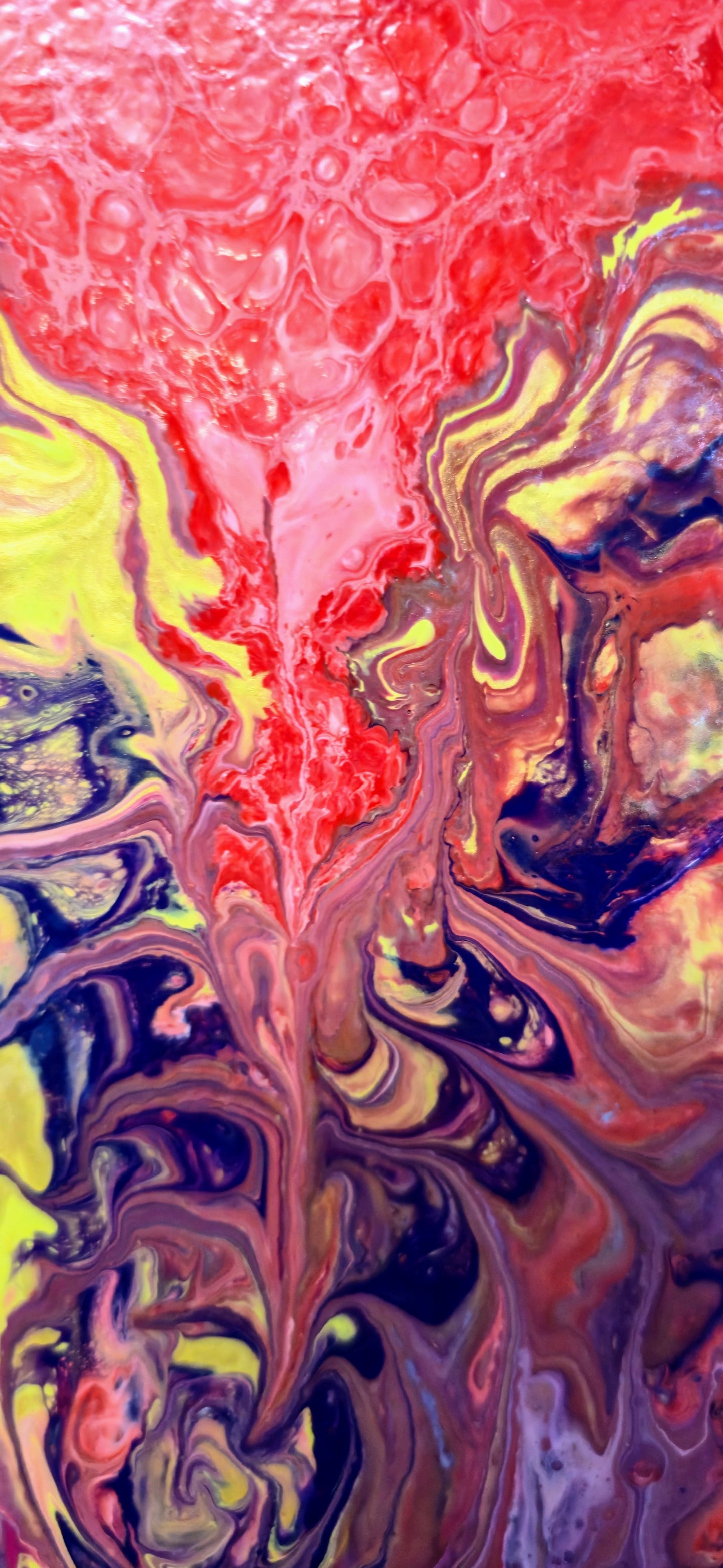Serce Współczucia – Obraz Abstrakcyjny Pouring Art (40x50 cm)