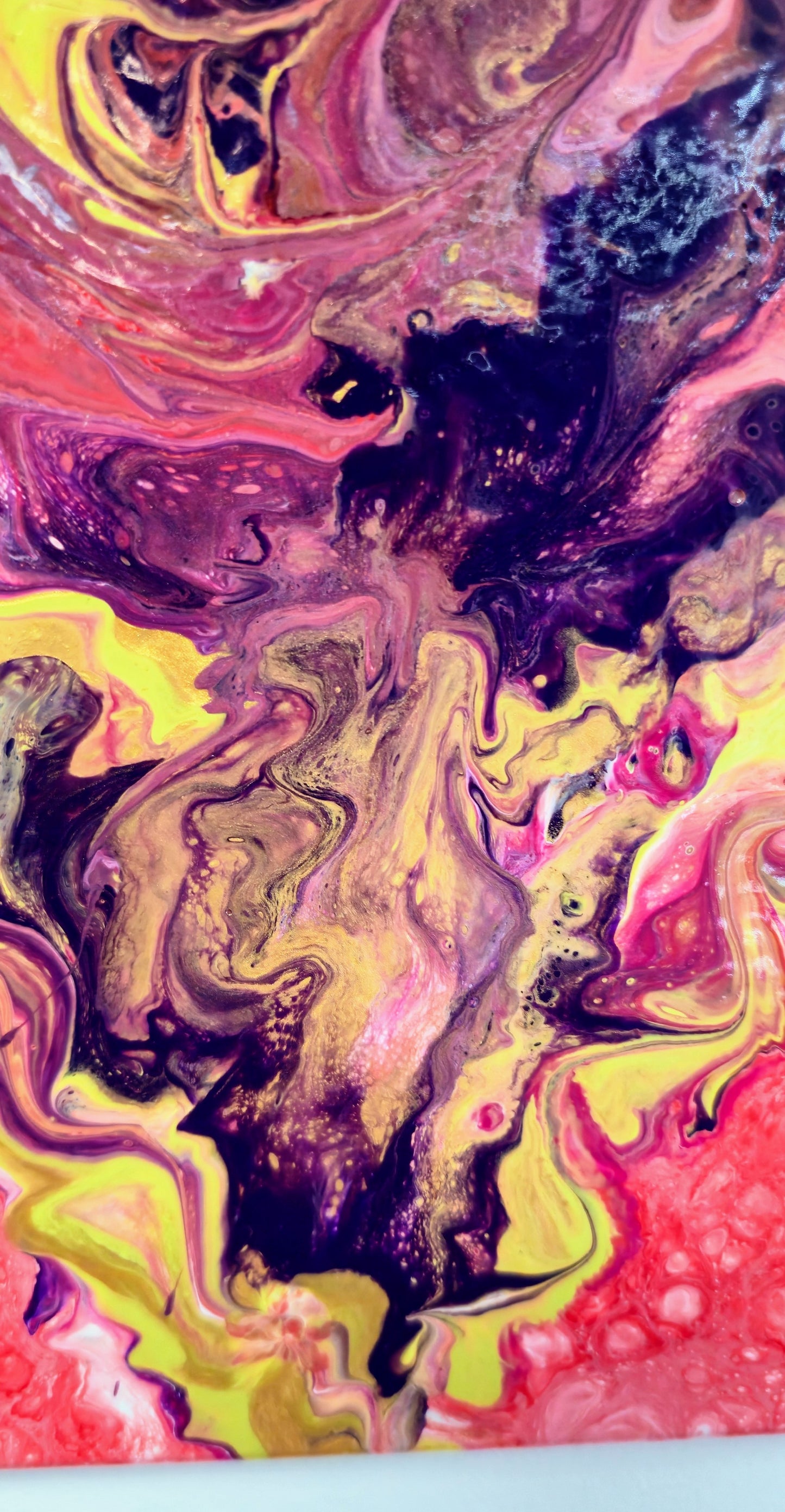 Serce Współczucia – Obraz Abstrakcyjny Pouring Art (40x50 cm)
