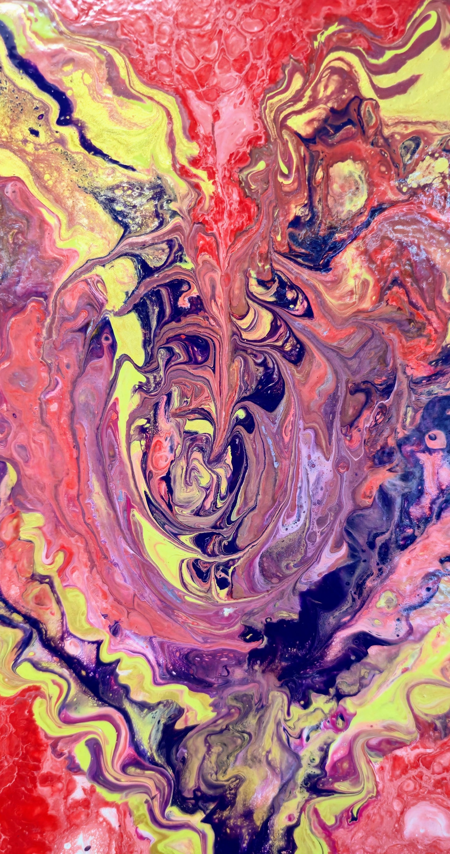 Serce Współczucia – Obraz Abstrakcyjny Pouring Art (40x50 cm)
