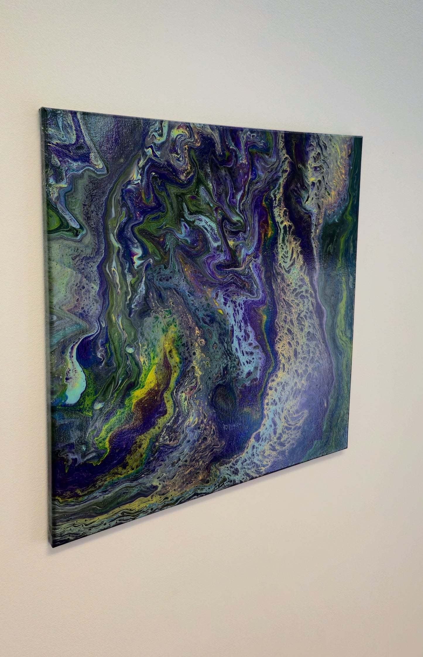 Otchłań Głębiny – Obraz Abstrakcyjny Pouring Art (50x50 cm)