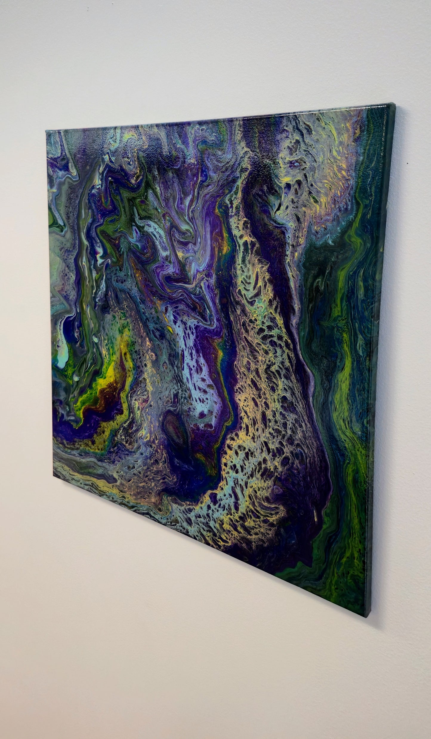 Otchłań Głębiny – Obraz Abstrakcyjny Pouring Art (50x50 cm)