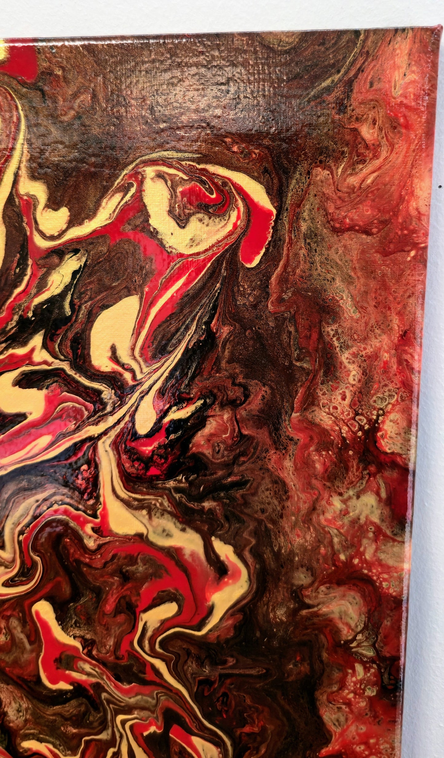 Erupcja – Obraz Abstrakcyjny Pouring Art (50x50 cm)