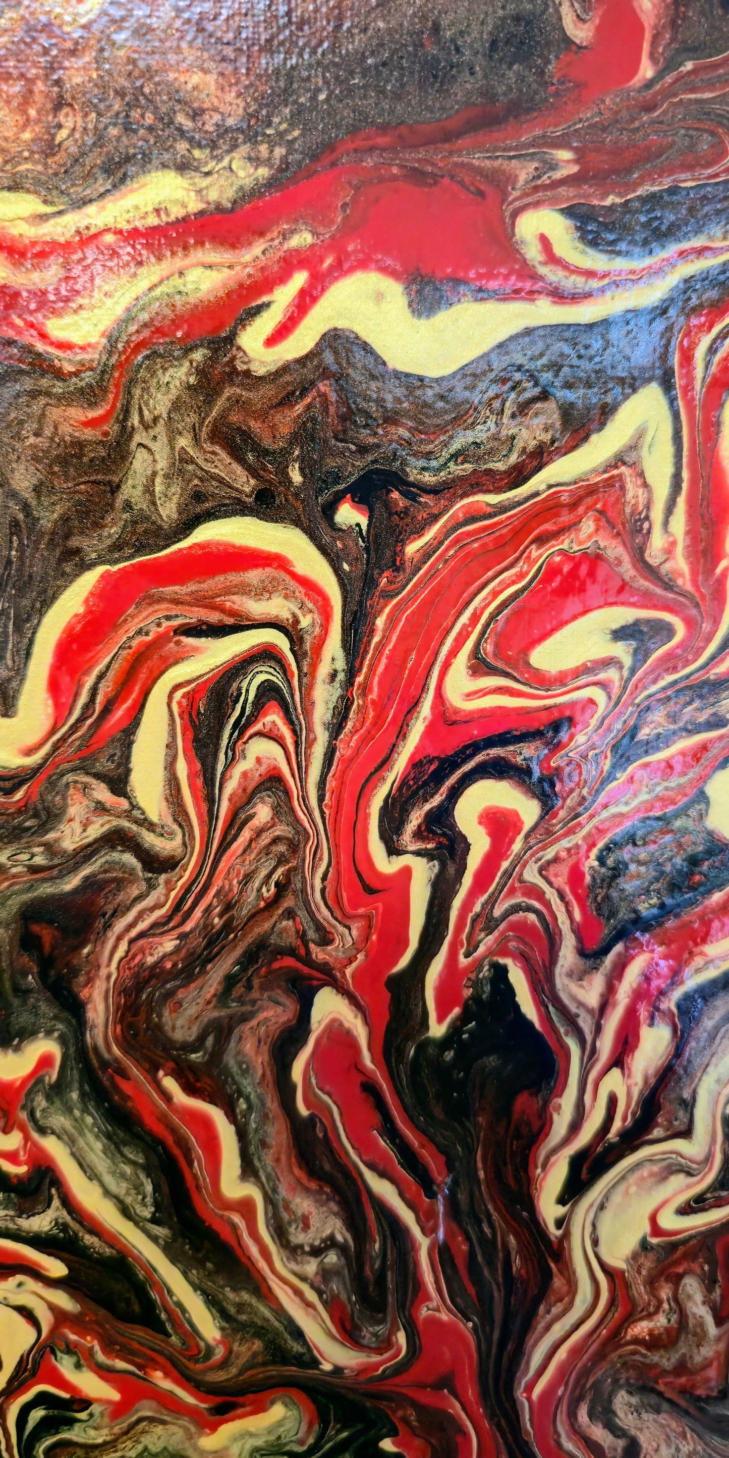 Erupcja – Obraz Abstrakcyjny Pouring Art (50x50 cm)