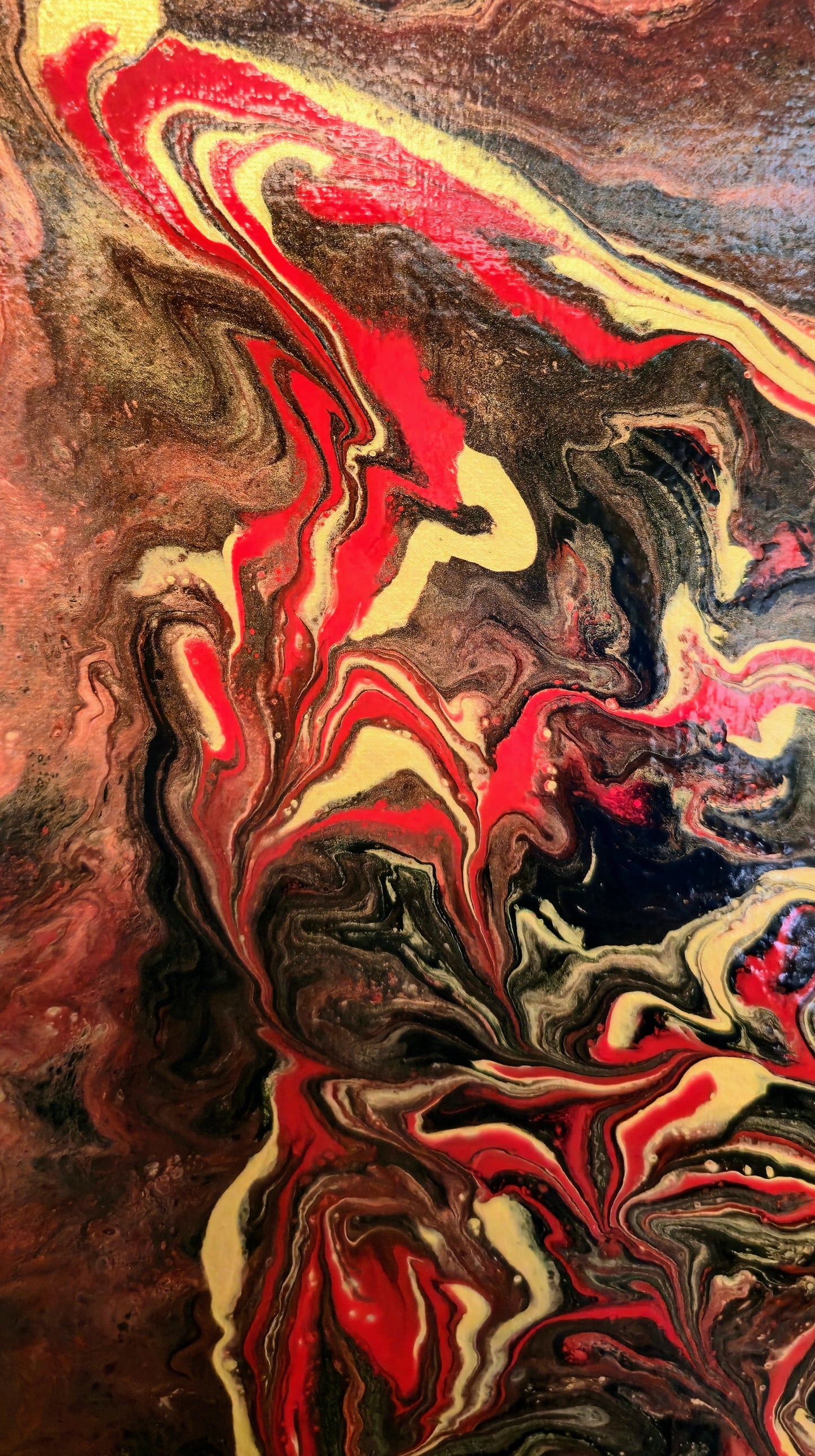 Erupcja – Obraz Abstrakcyjny Pouring Art (50x50 cm)