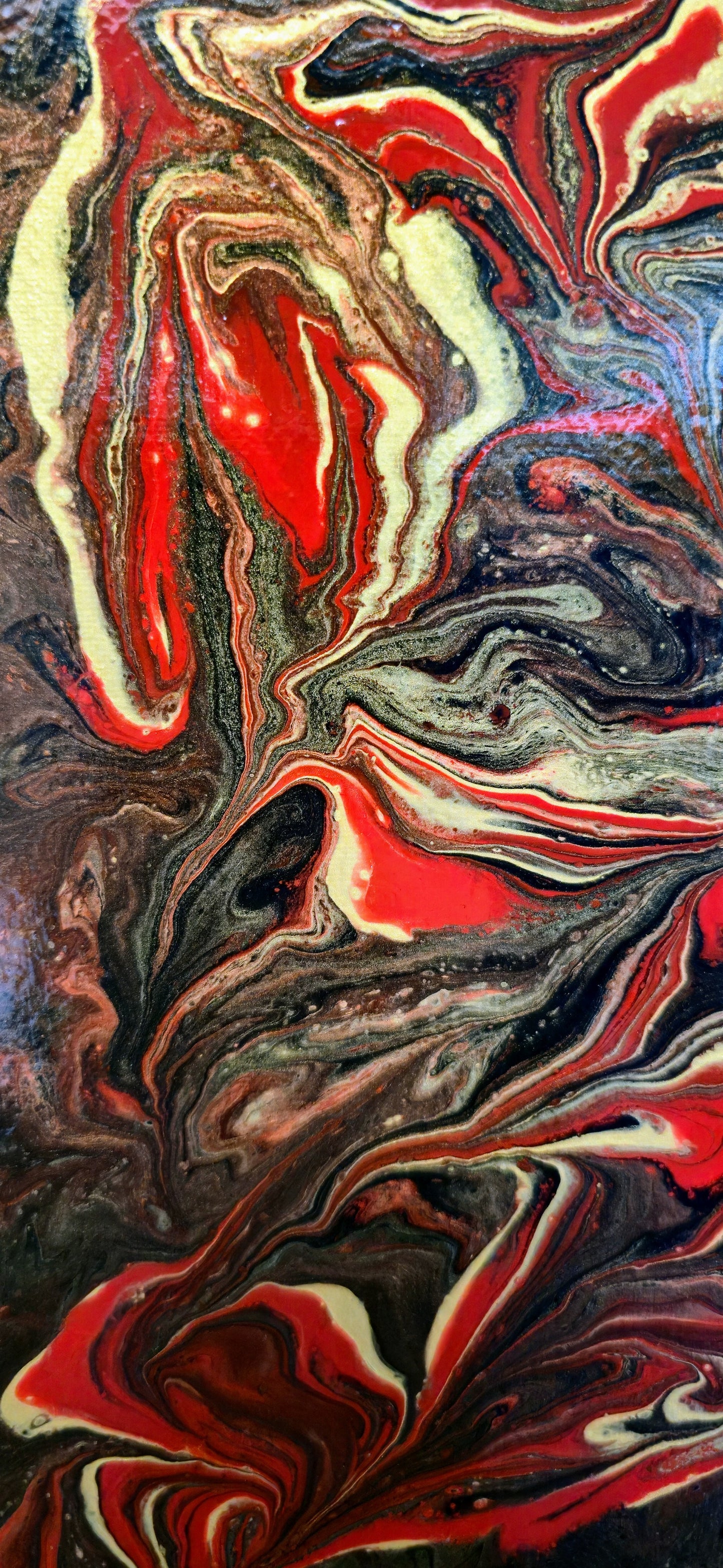 Erupcja – Obraz Abstrakcyjny Pouring Art (50x50 cm)