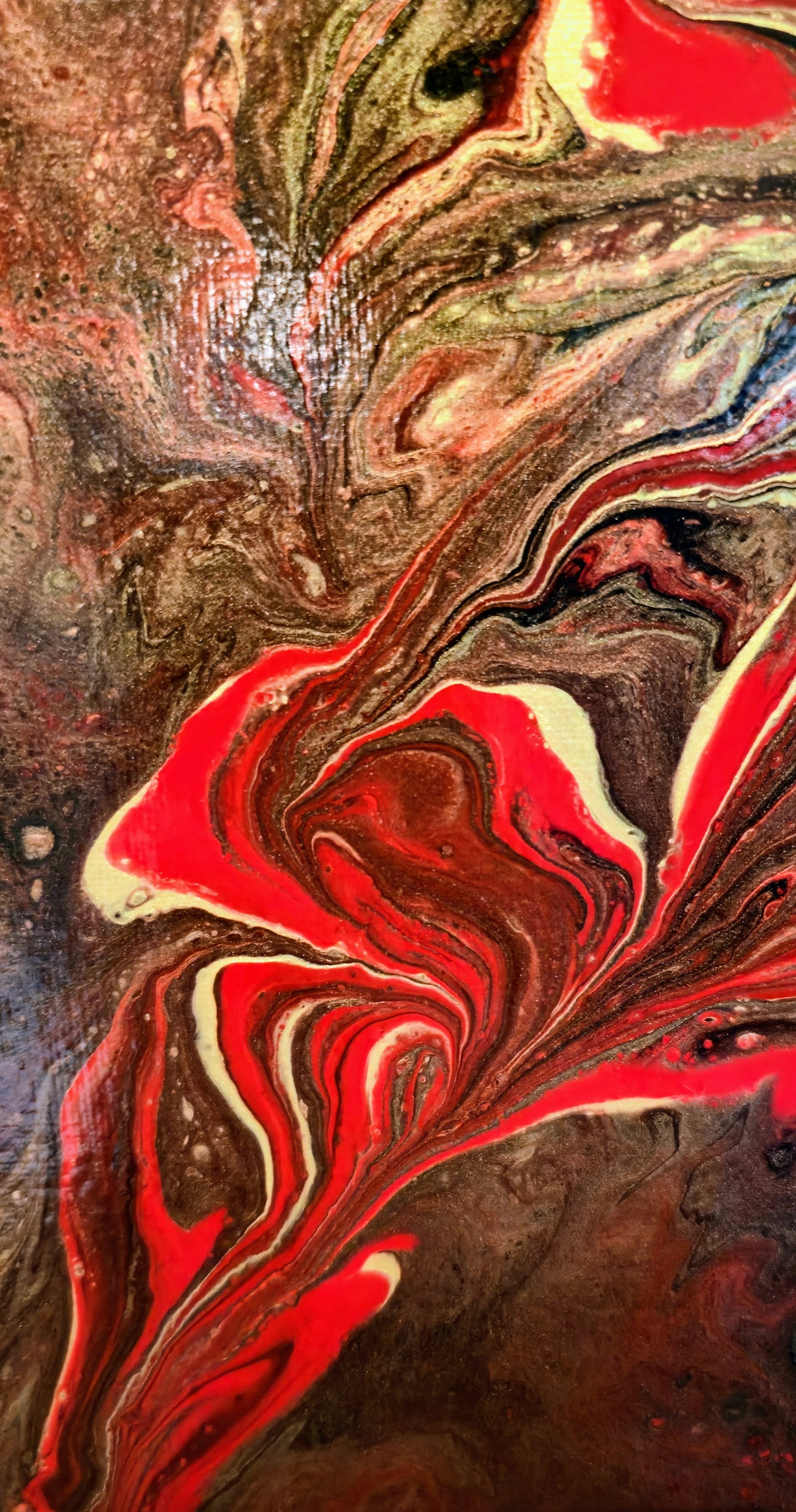 Erupcja – Obraz Abstrakcyjny Pouring Art (50x50 cm)
