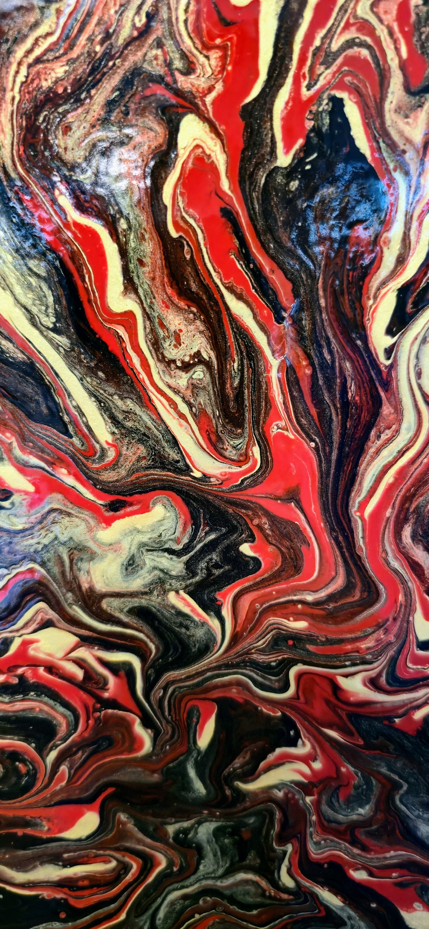 Erupcja – Obraz Abstrakcyjny Pouring Art (50x50 cm)