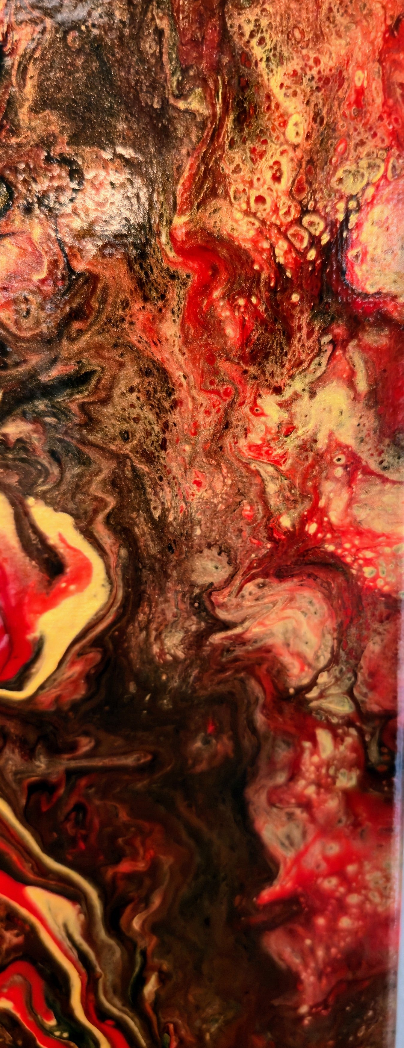 Erupcja – Obraz Abstrakcyjny Pouring Art (50x50 cm)